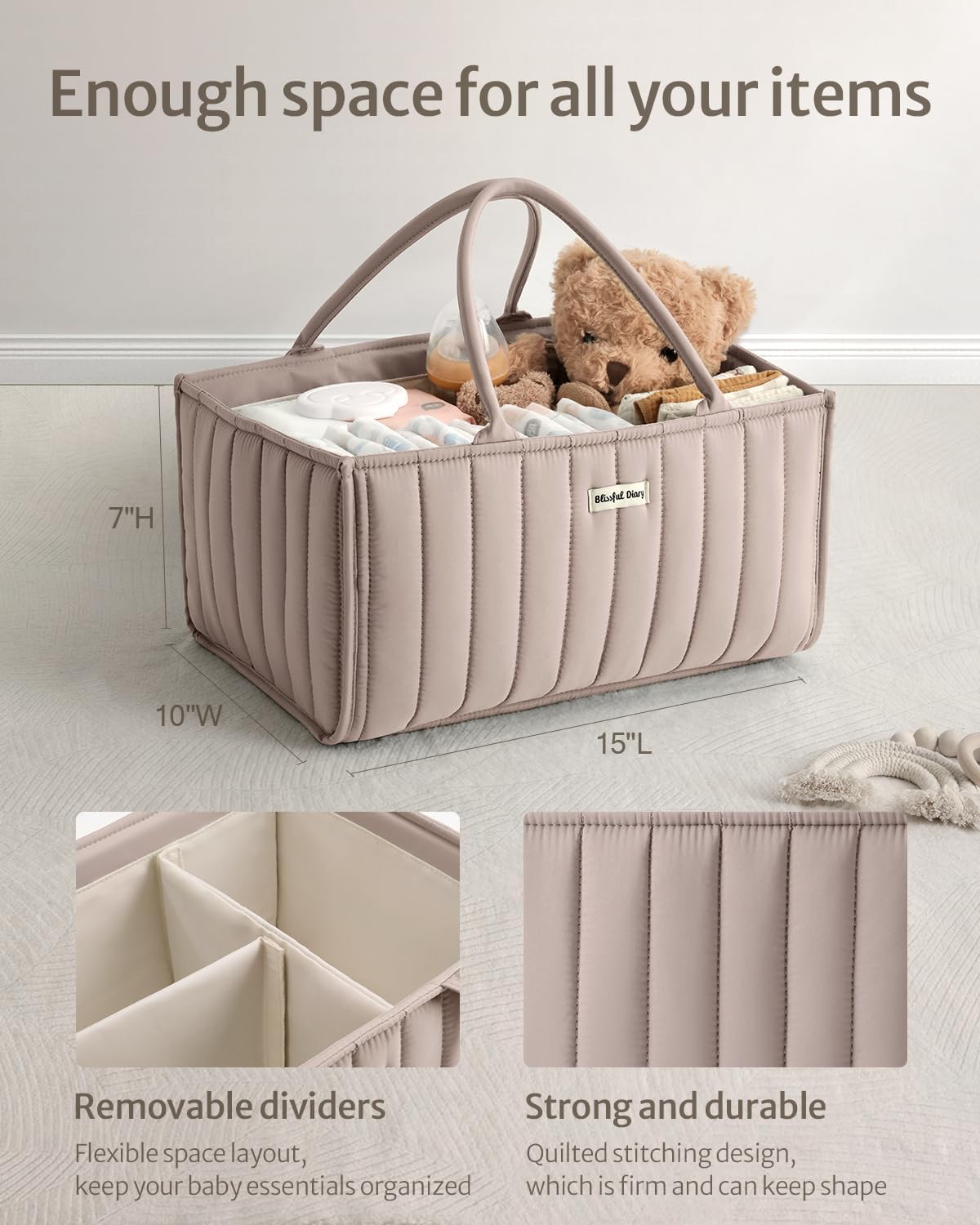 Blissful Diary Baby Diaper Caddy Organizer