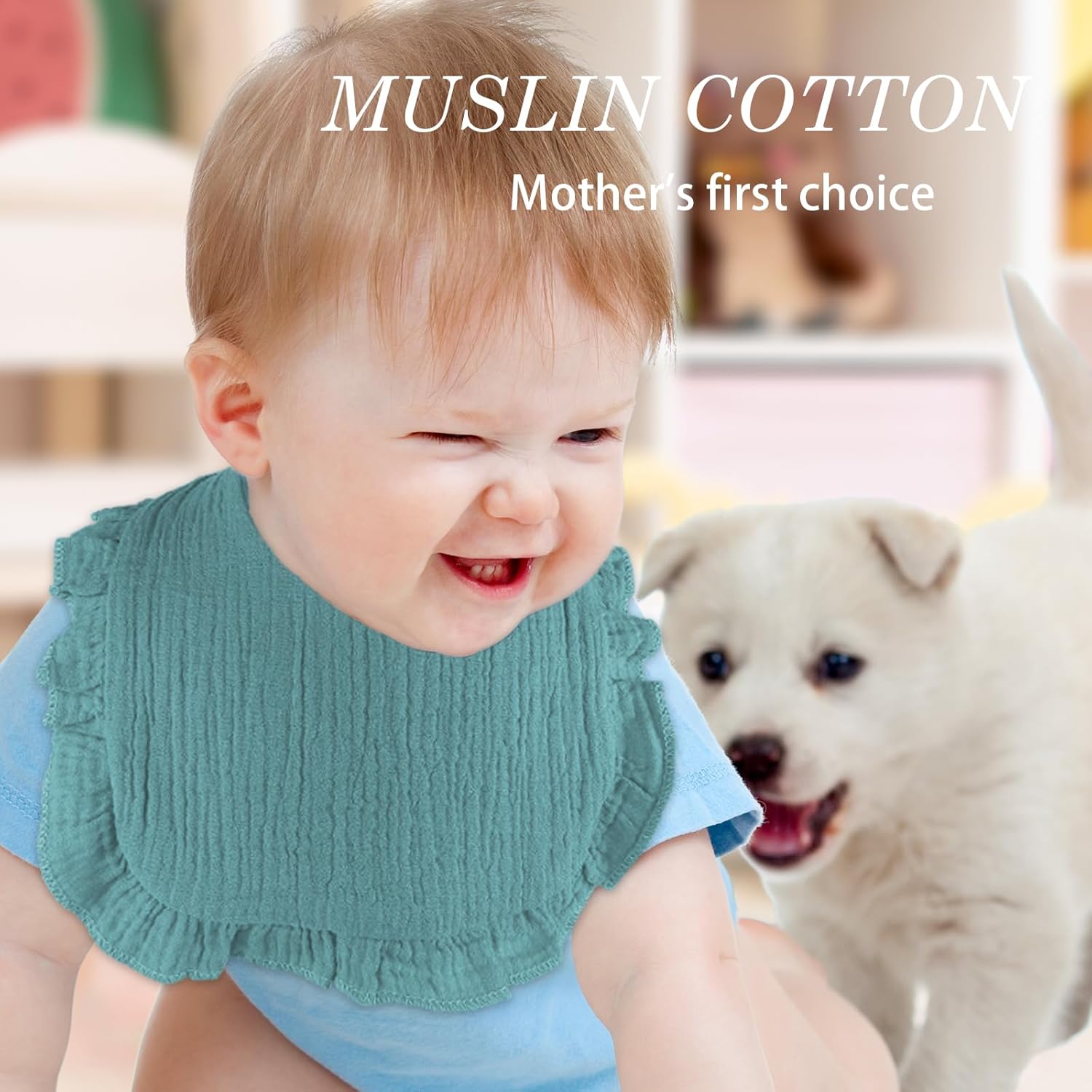 EllieHouse 8 Pack Drooling Teething Bibs for Baby