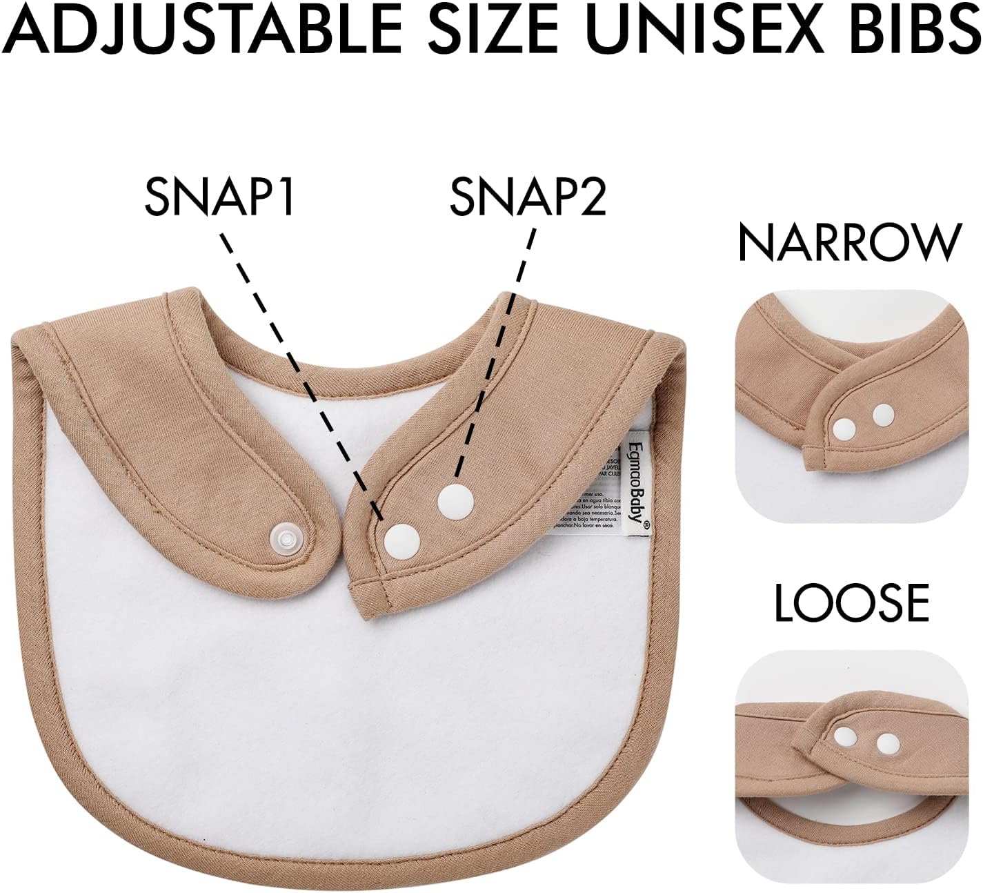 egmao baby 10 Pack Snap Bibs for Newborns