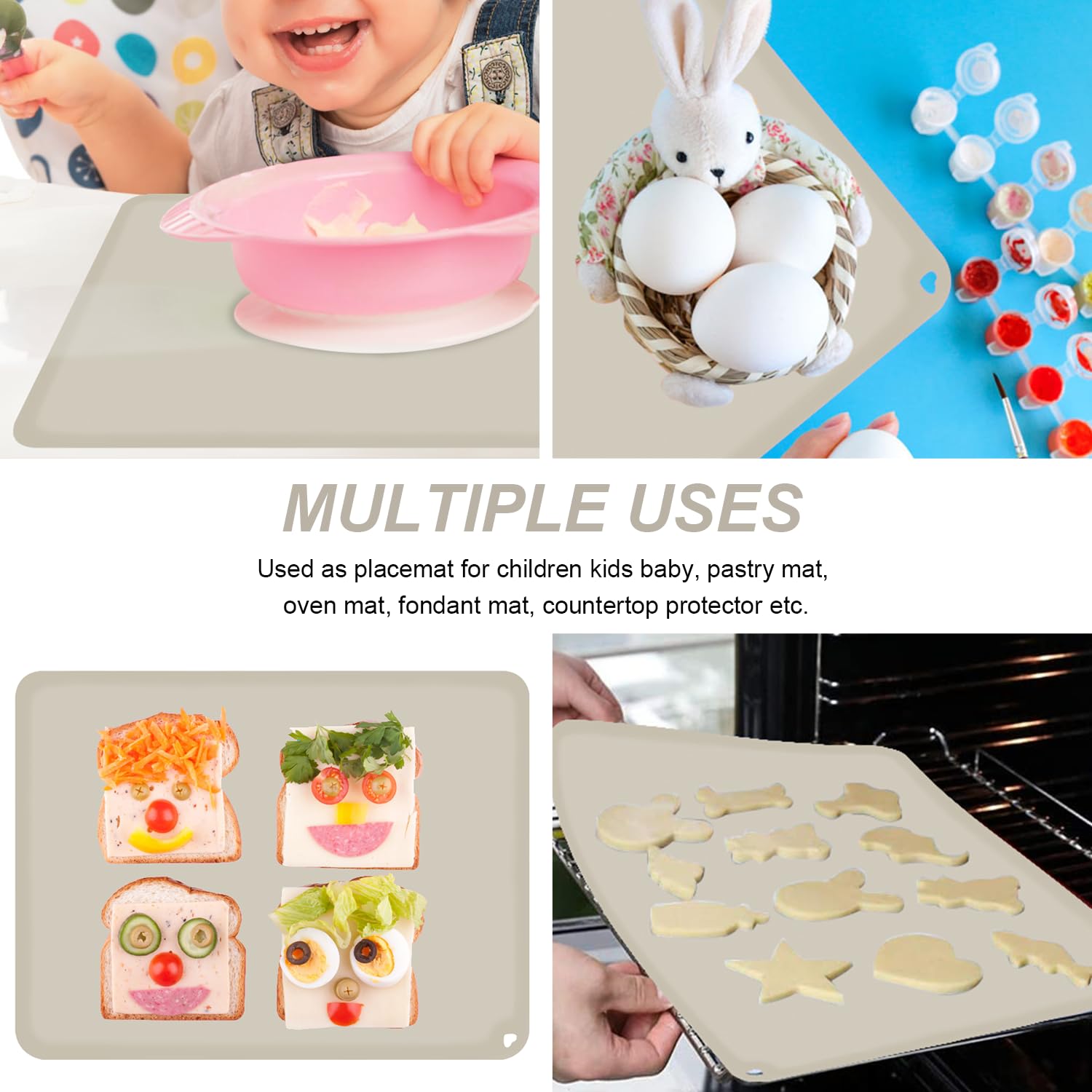 KVK Silicone Placemat 2 Pack Non-Slip Reusable for Toddlers