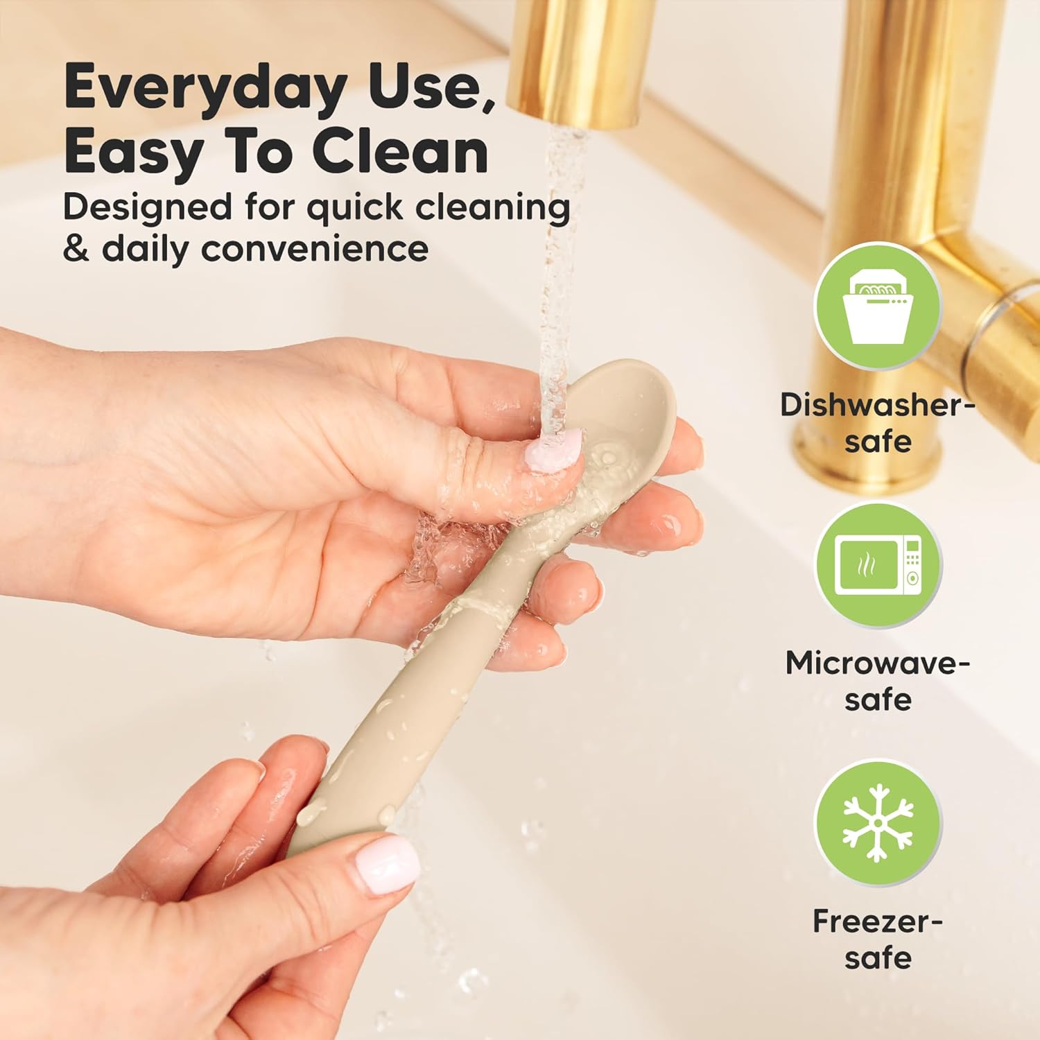 KeaBabies 3-Pack Silicone Baby Spoons for Self-Feeding