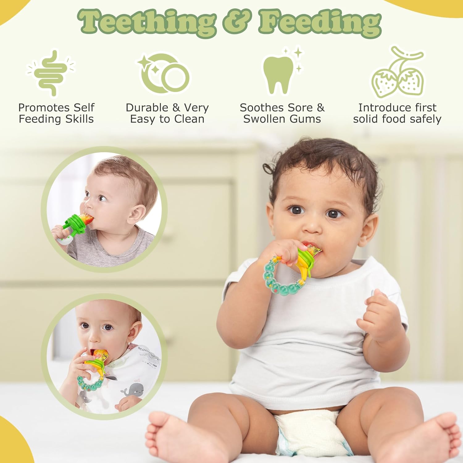 WAJIAYON Baby Fruit Feeder Breastmilk Popsicle Mold