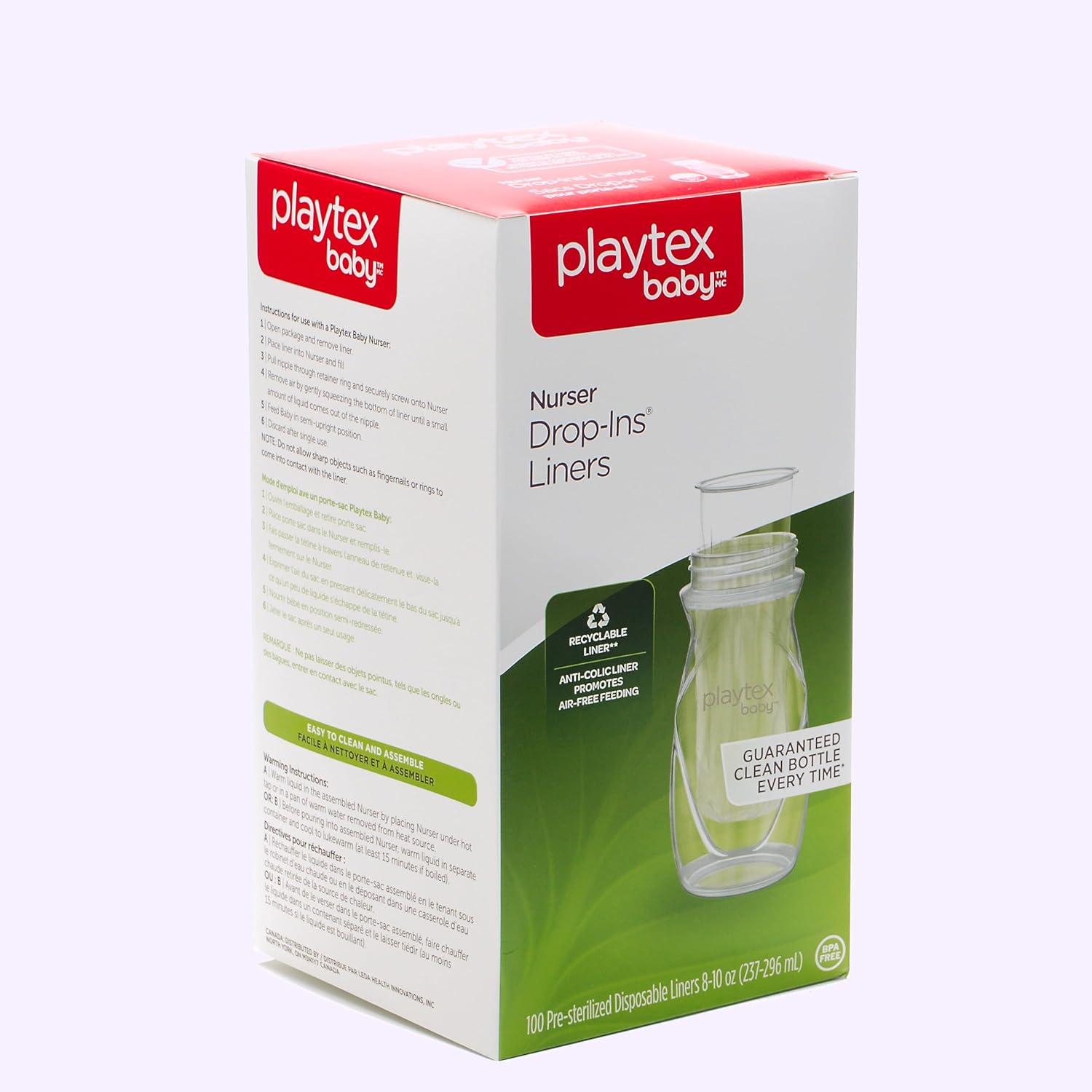 Playtex Baby Nurser Disposable Drop-Ins Bottle Liners 8 Oz 100 Count