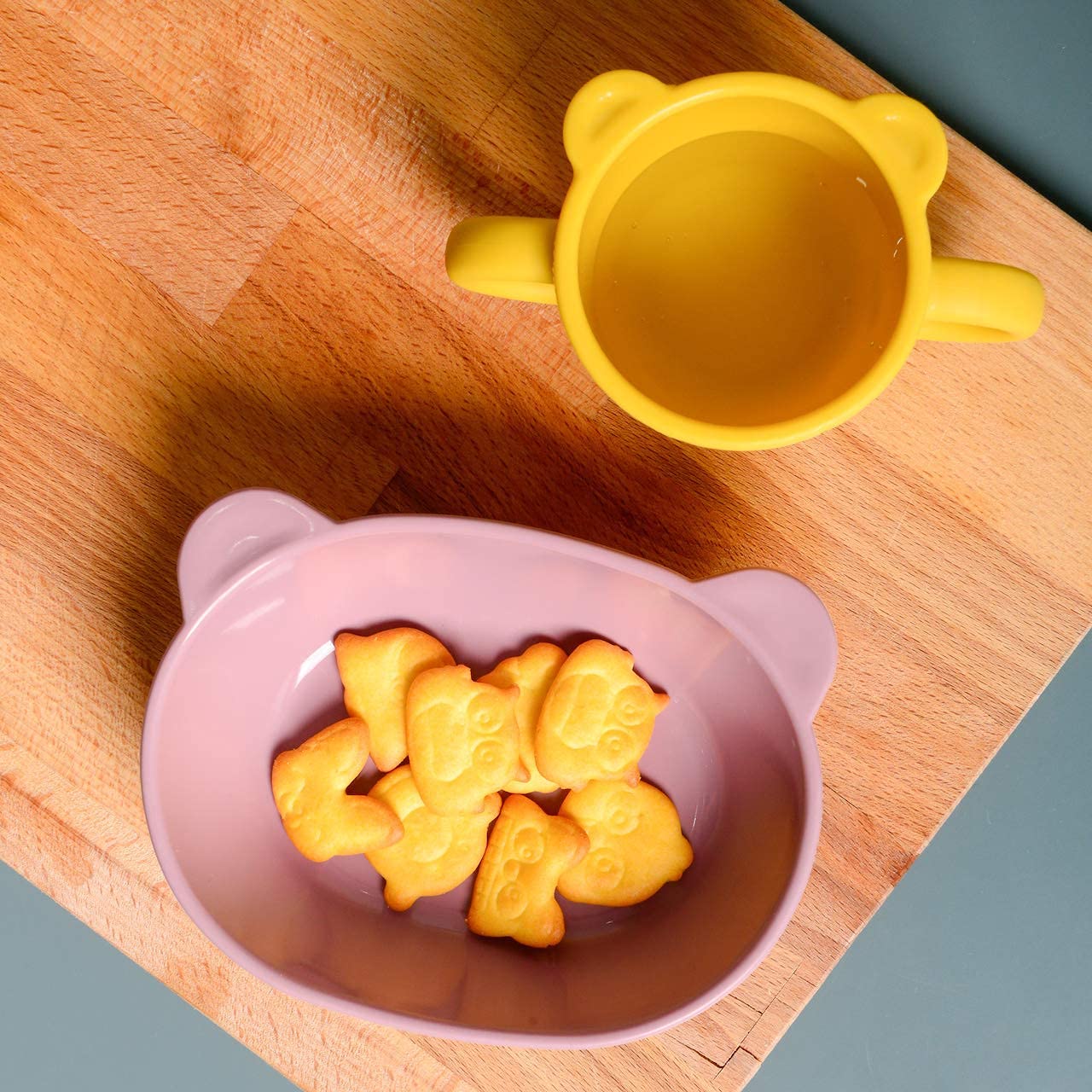 BLUE GINKGO Silicone Bowls for Toddlers - Cute and Durable