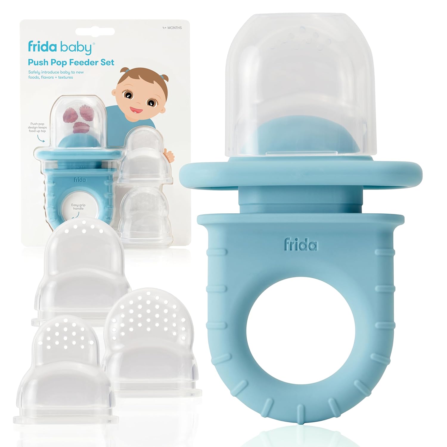 Frida Baby Push Pop Feeder 3 Count Blue