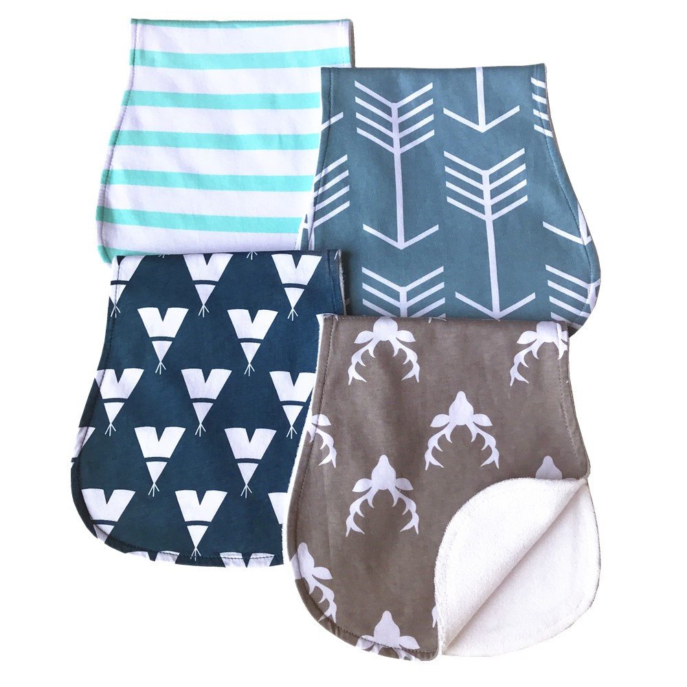 Arnzion Baby Burp Cloths 4 Pack Curved Soft Absorbent 1