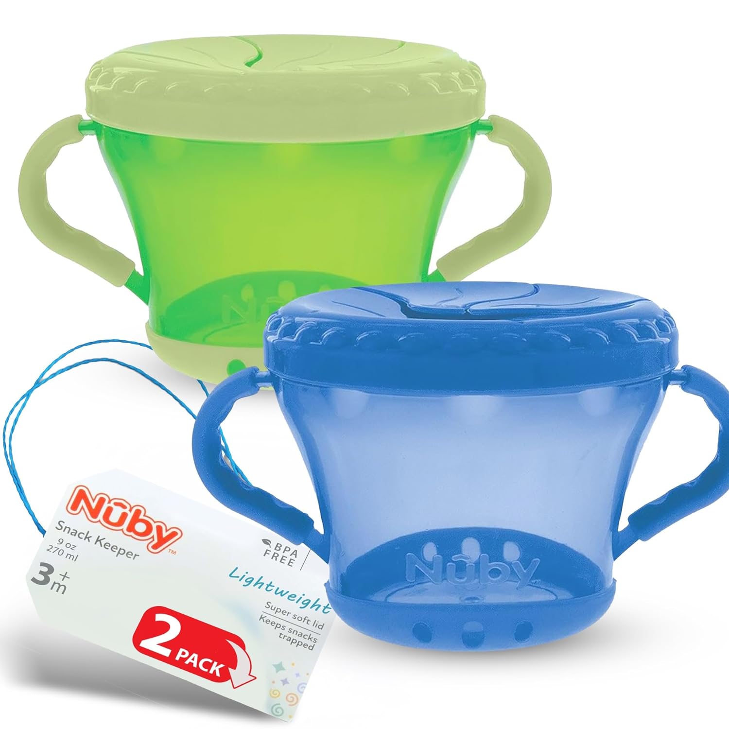 Nuby 2-Pack Snack Keepers Blue Green