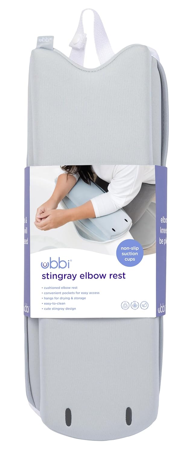 Ubbi Cushioned Elbow Rest with Storage Pockets Gray