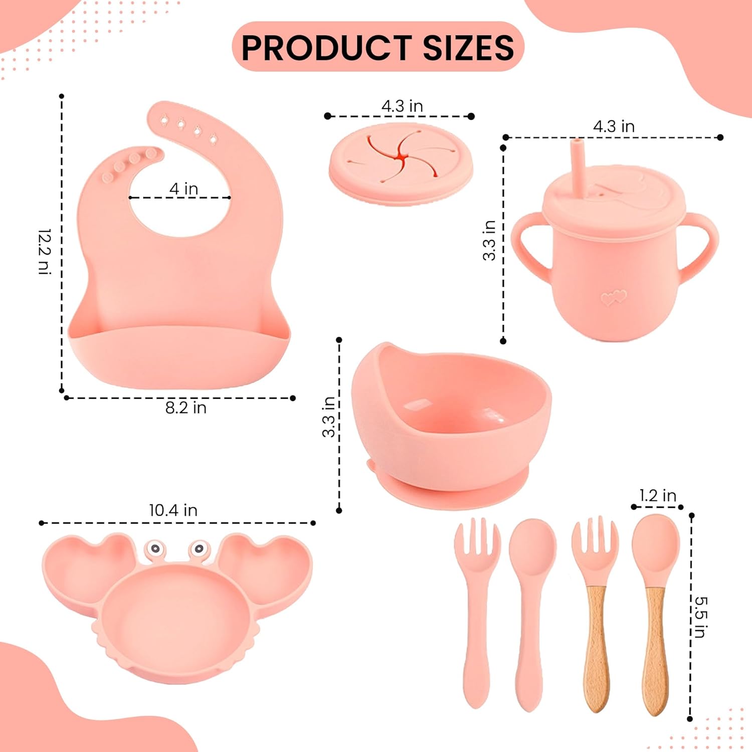 Dive and Drive Silicone Baby Feeding Set 14 Pcs