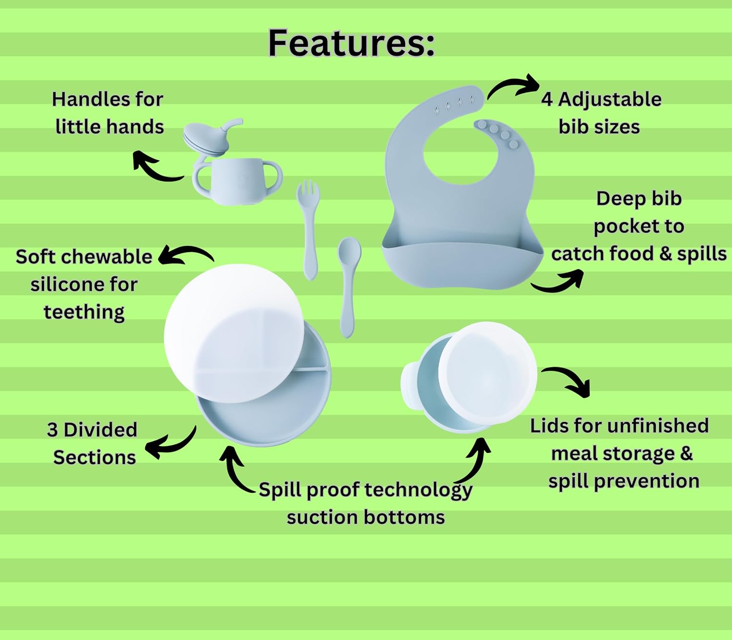 Bendee Baby Silicone Feeding Set for Baby Led Weaning 1