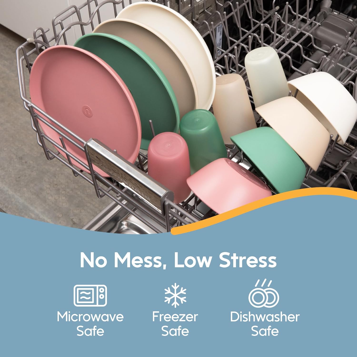 NumNum Toddler Plates Set - 4-Pack BPA-Free Non-Toxic