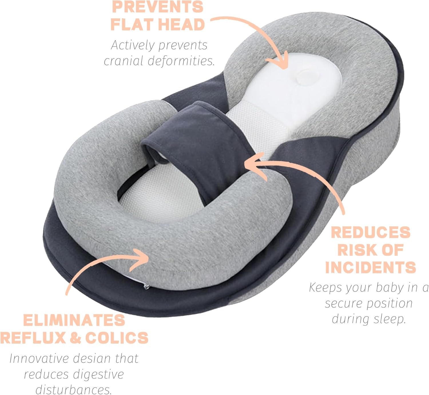 Restnest Baby Bed Acid Reflux Pillow with Strap