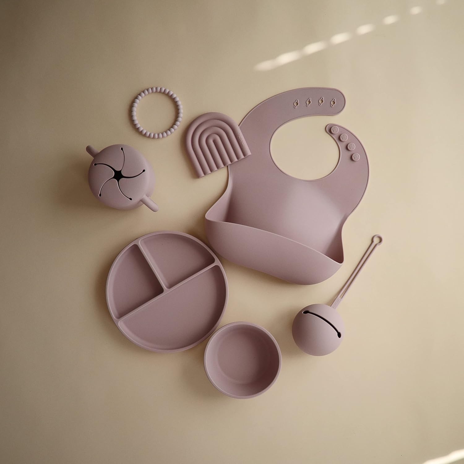 Mushie Silicone Suction Plate Soft Lilac