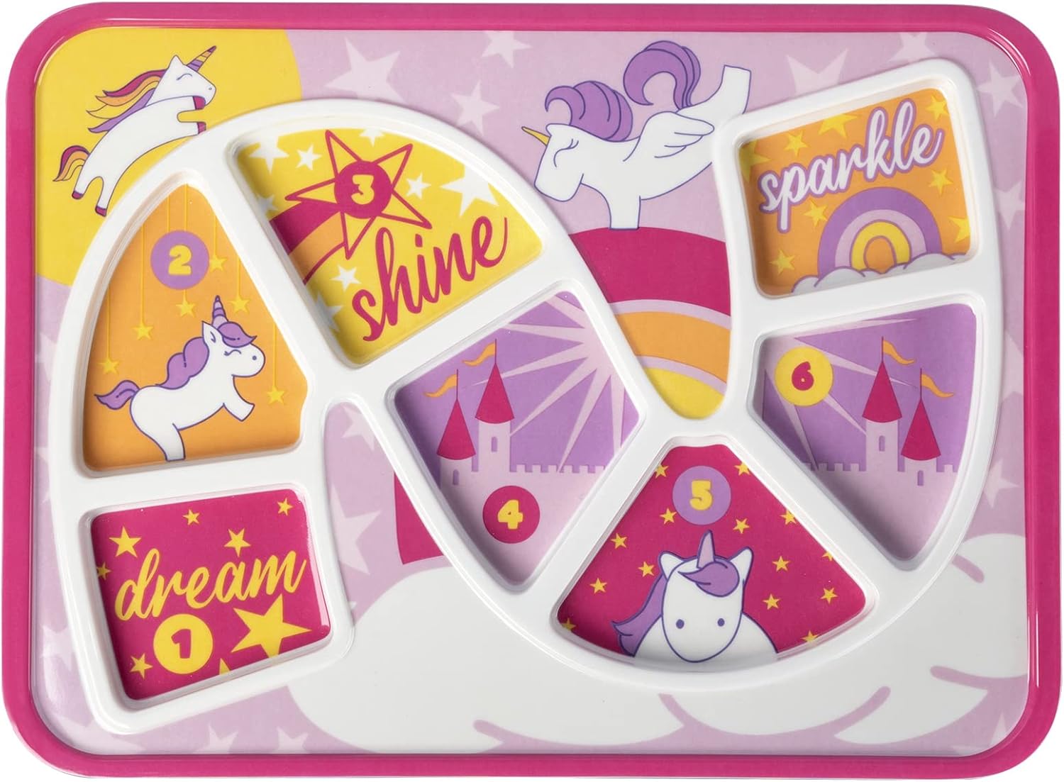 GSM Brands Rainbow Unicorn Toddler Plate