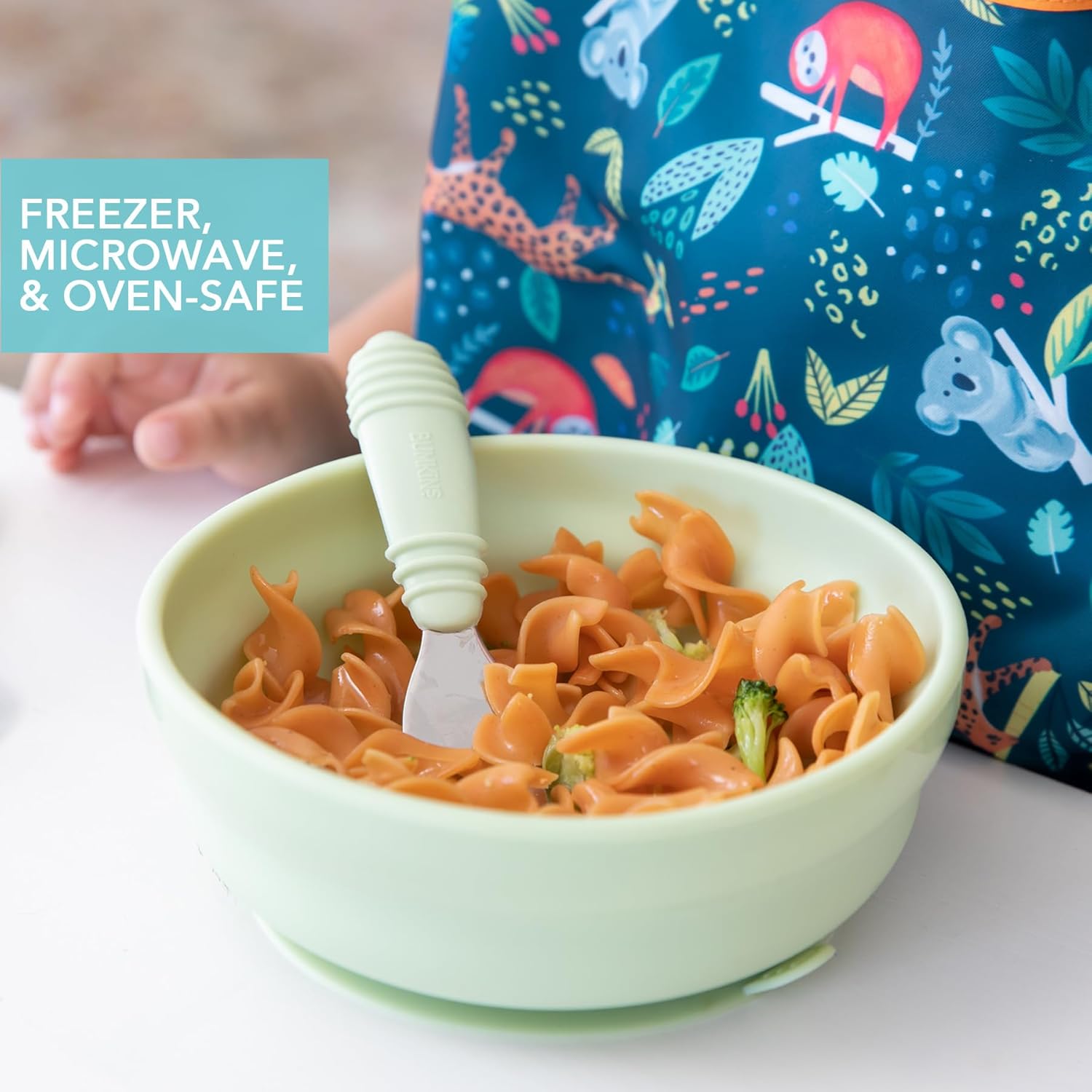Bumkins Baby Bowl with Suction Base for Self-Feeding