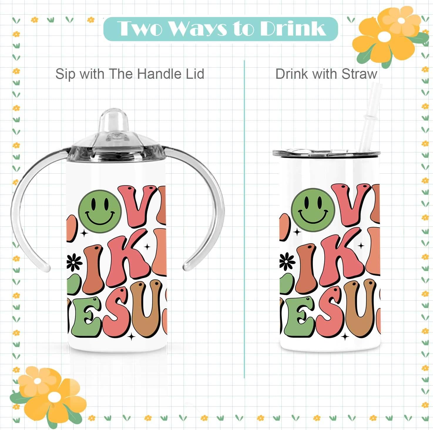 Wzaytia 12 Oz Sublimation Sippy Cup 6 Pack