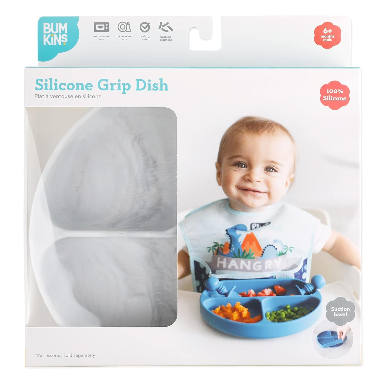 Bumkins Toddler Suction Plate with Divided Grip 1