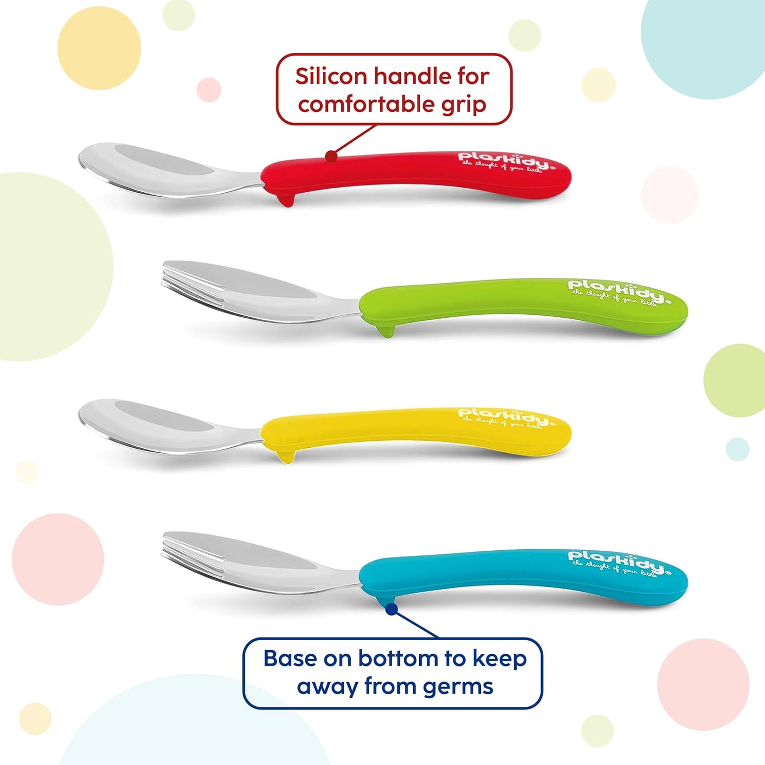 Toddler Silverware Set of 8 - BPA Free Dishwasher Safe