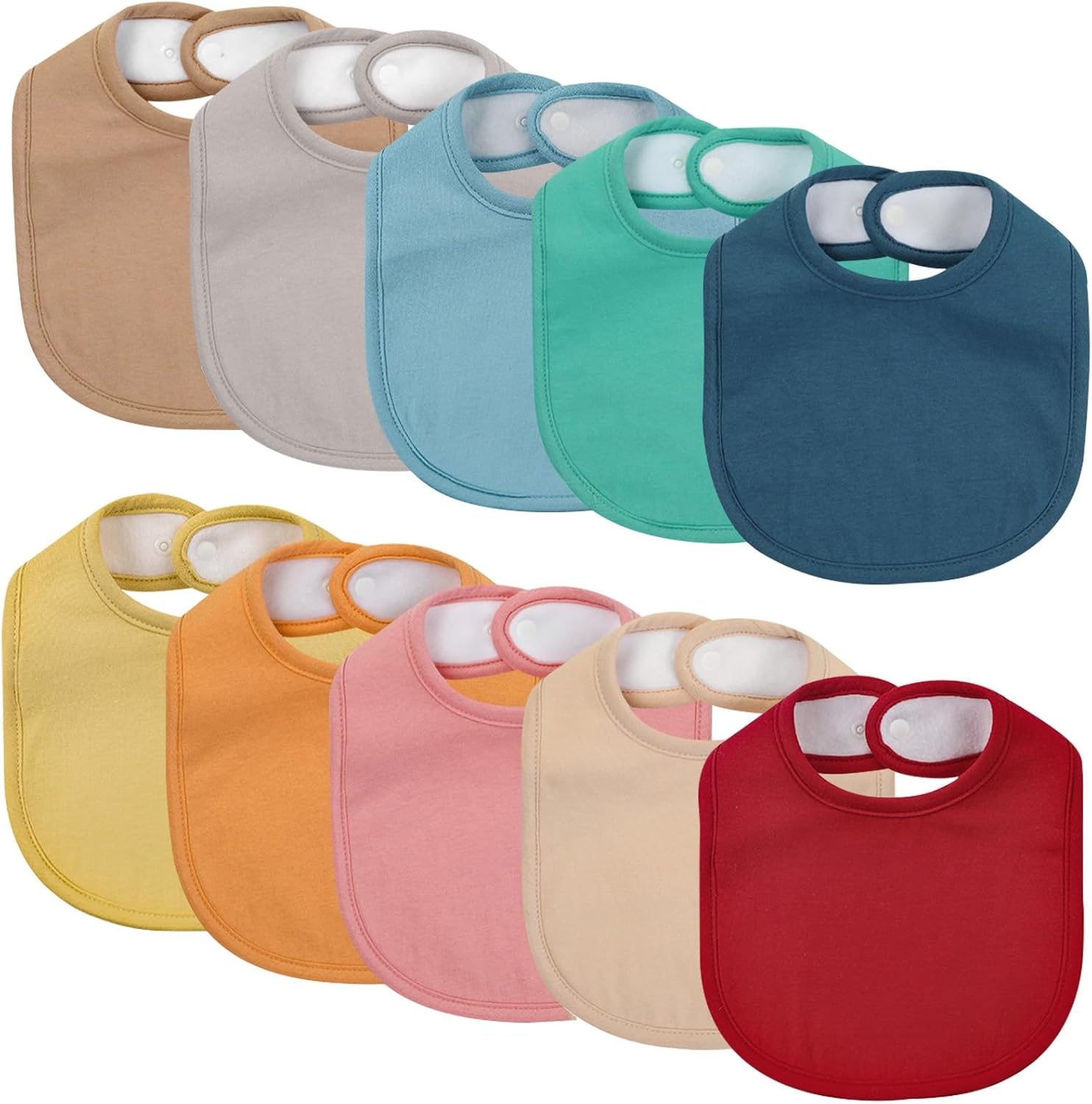 egmao baby 10 Pack Snap Bibs for Newborns
