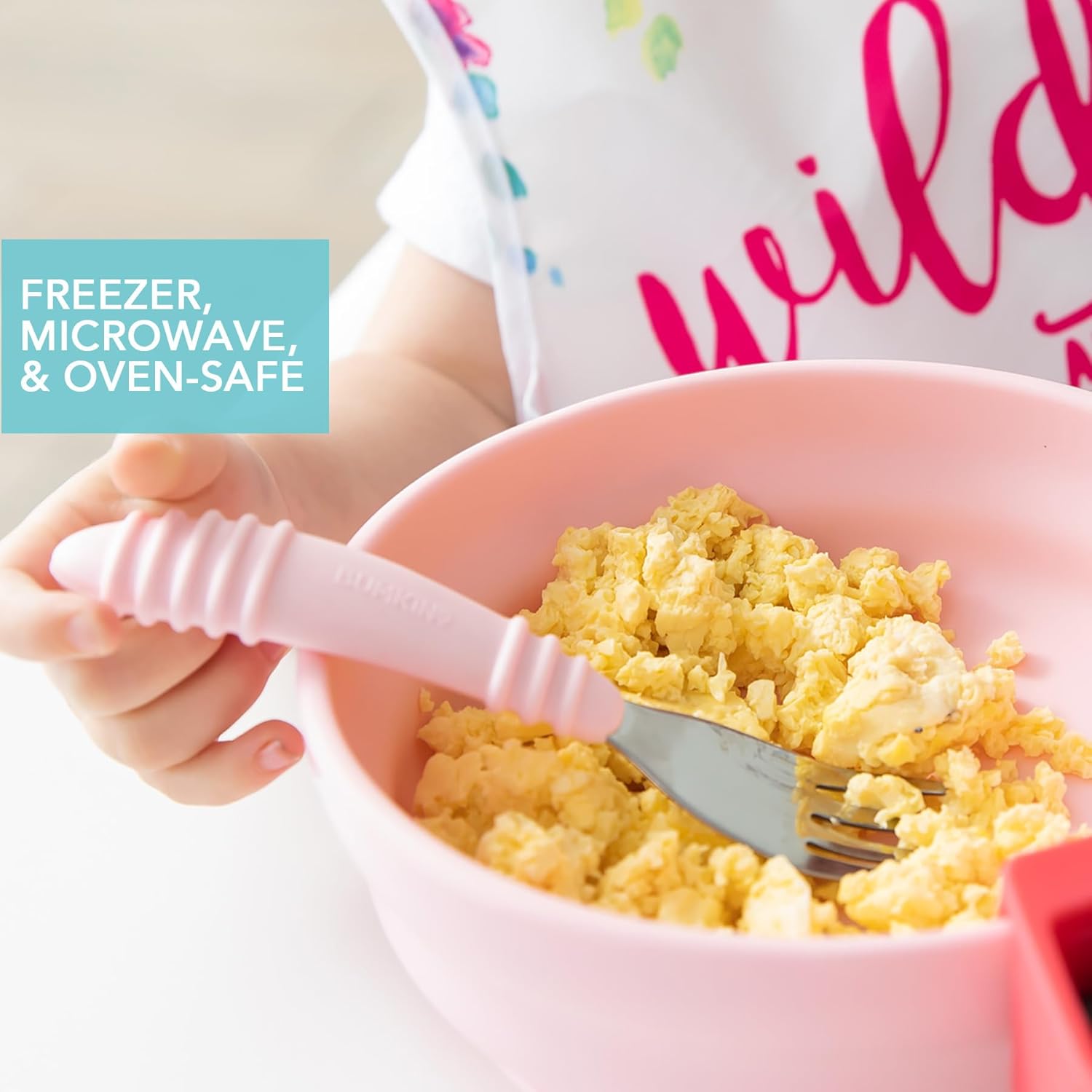 Bumkins Baby Bowl with Suction Base Pink 1