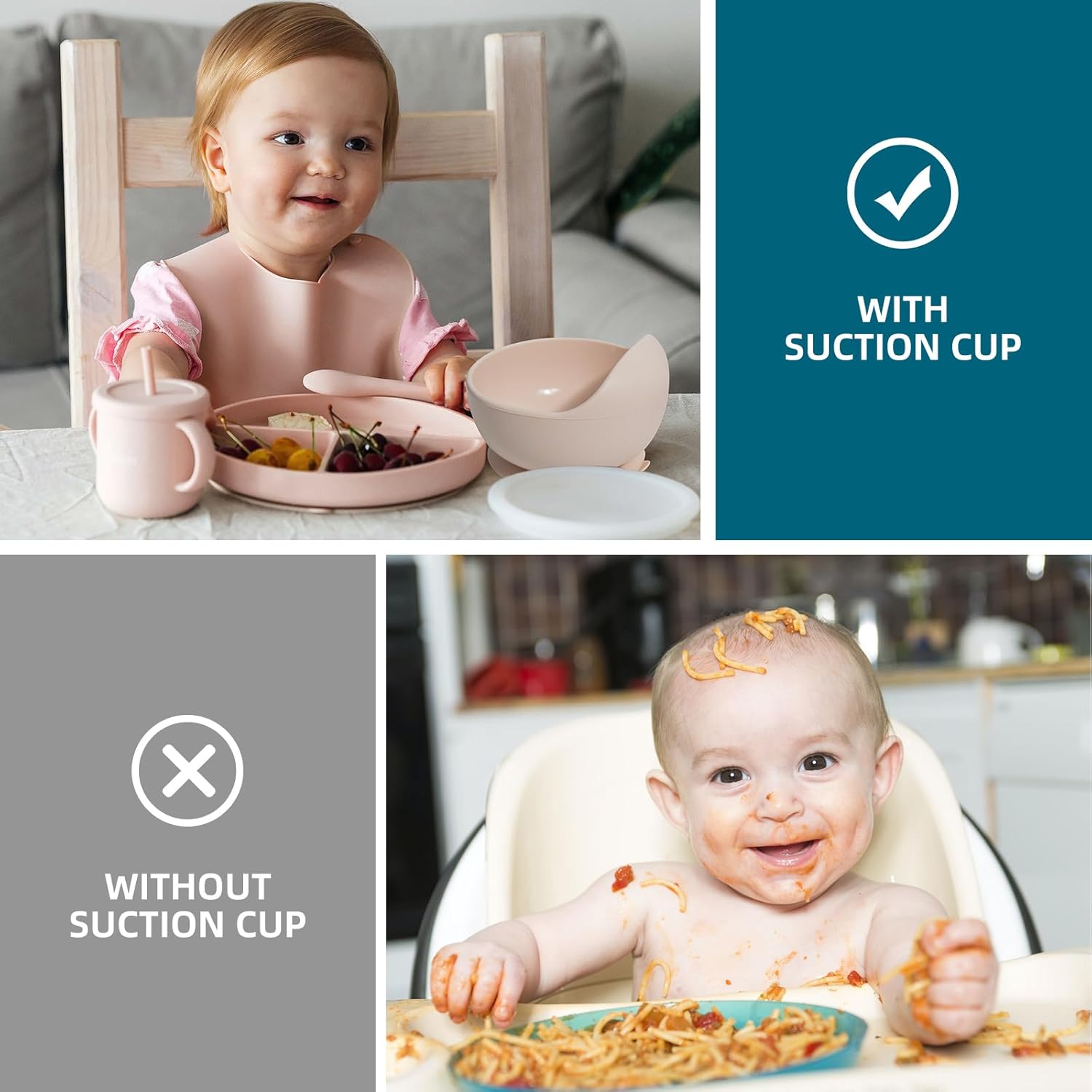 Dormlony 9pc BPA Free Silicone Baby Feeding Set Pink