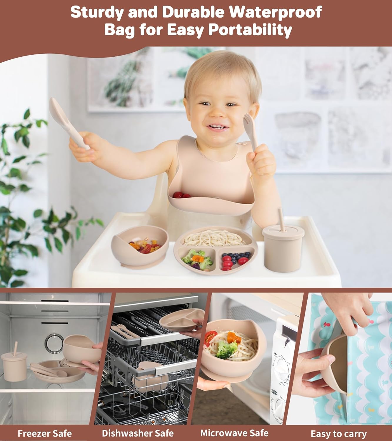 ECLIP Silicone Baby Feeding Set 10 Pcs