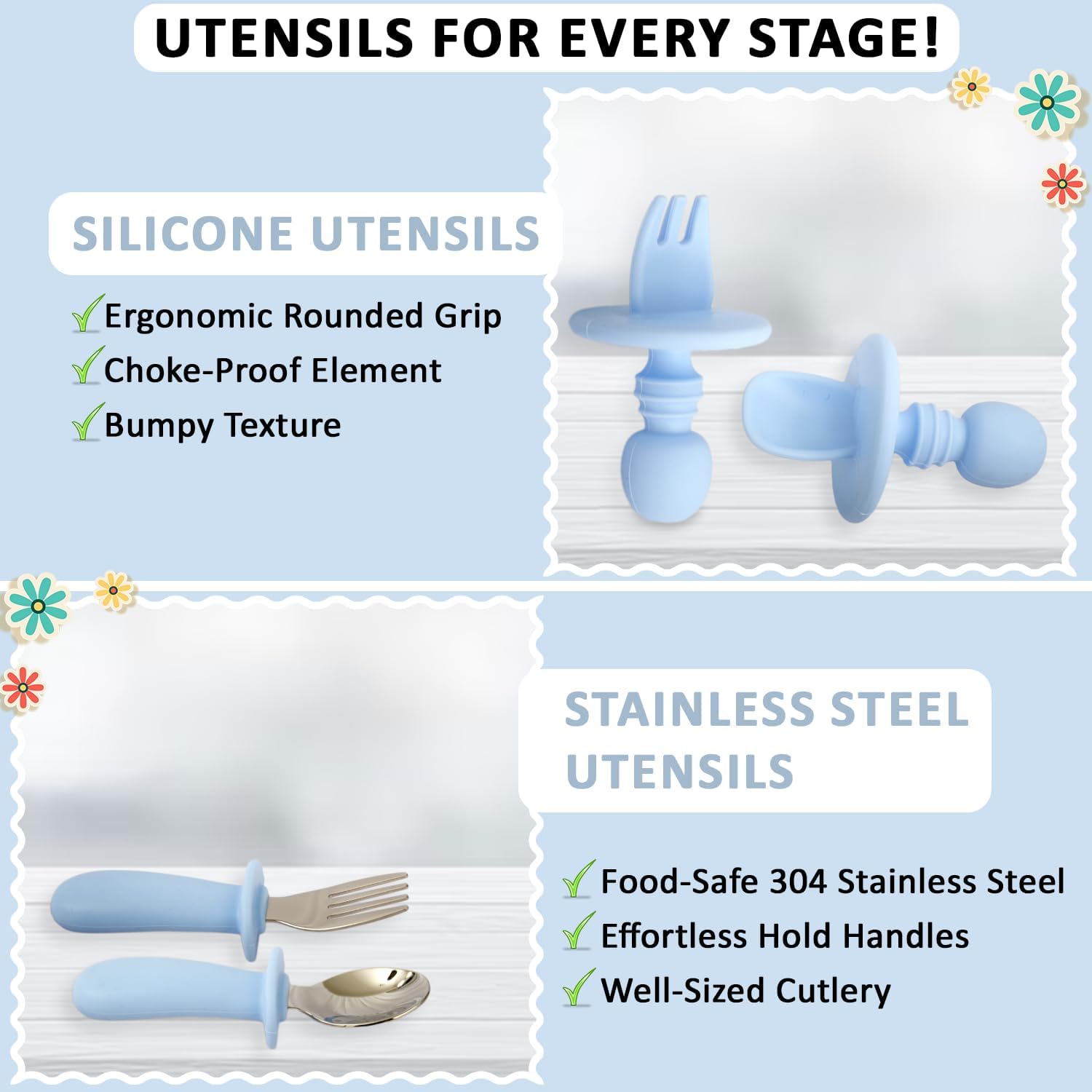 Positive Pieces Silicone Baby Feeding Set for 6-Month Old Babies 1