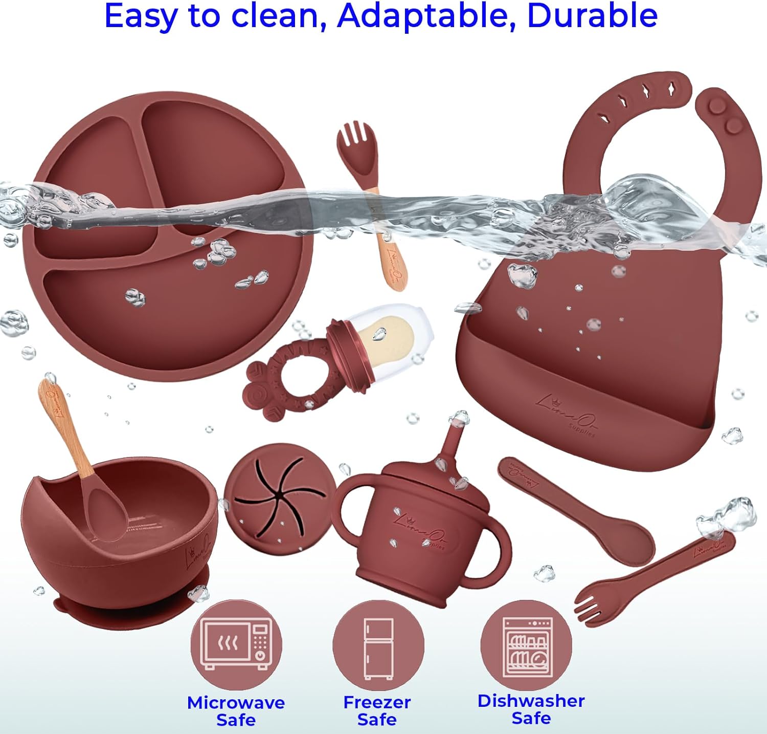 LimeOr Silicone Baby Feeding Set - BPA-Free 6-12 Months