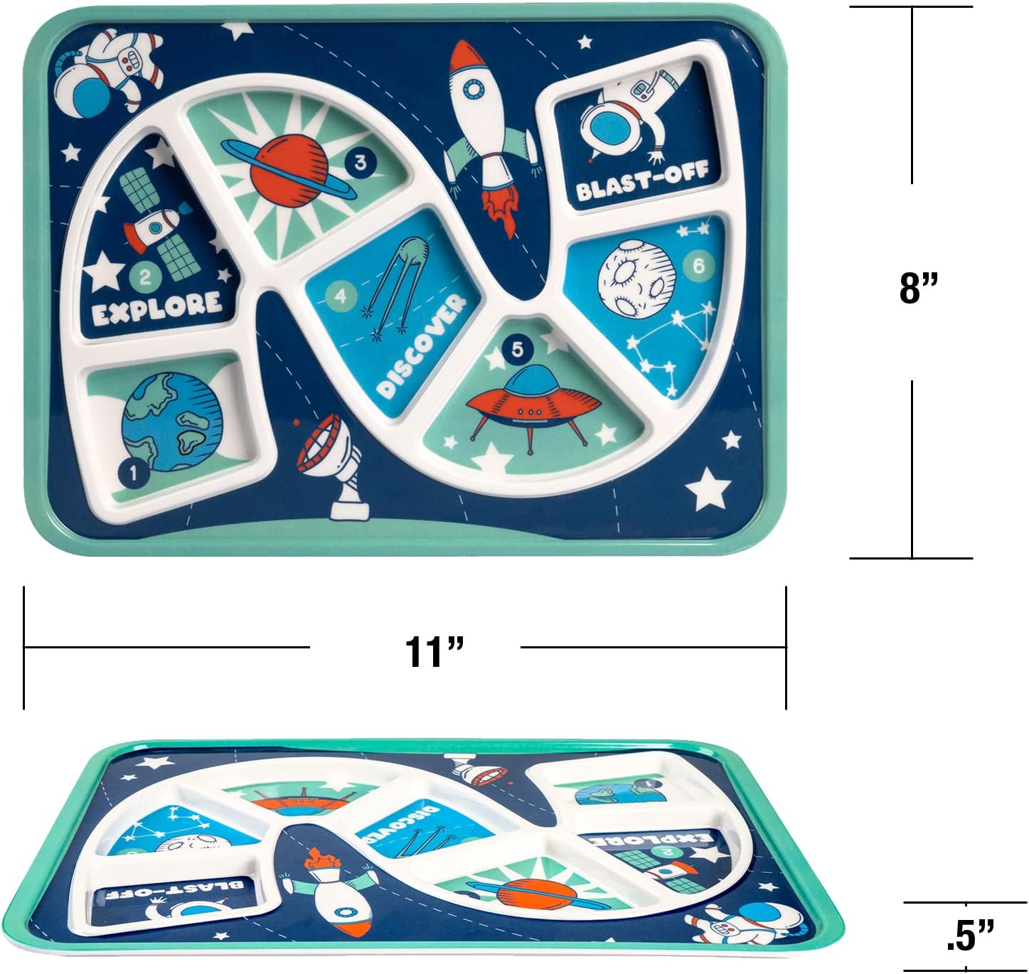 GSM Brands Kids Space Themed Dinner Plate