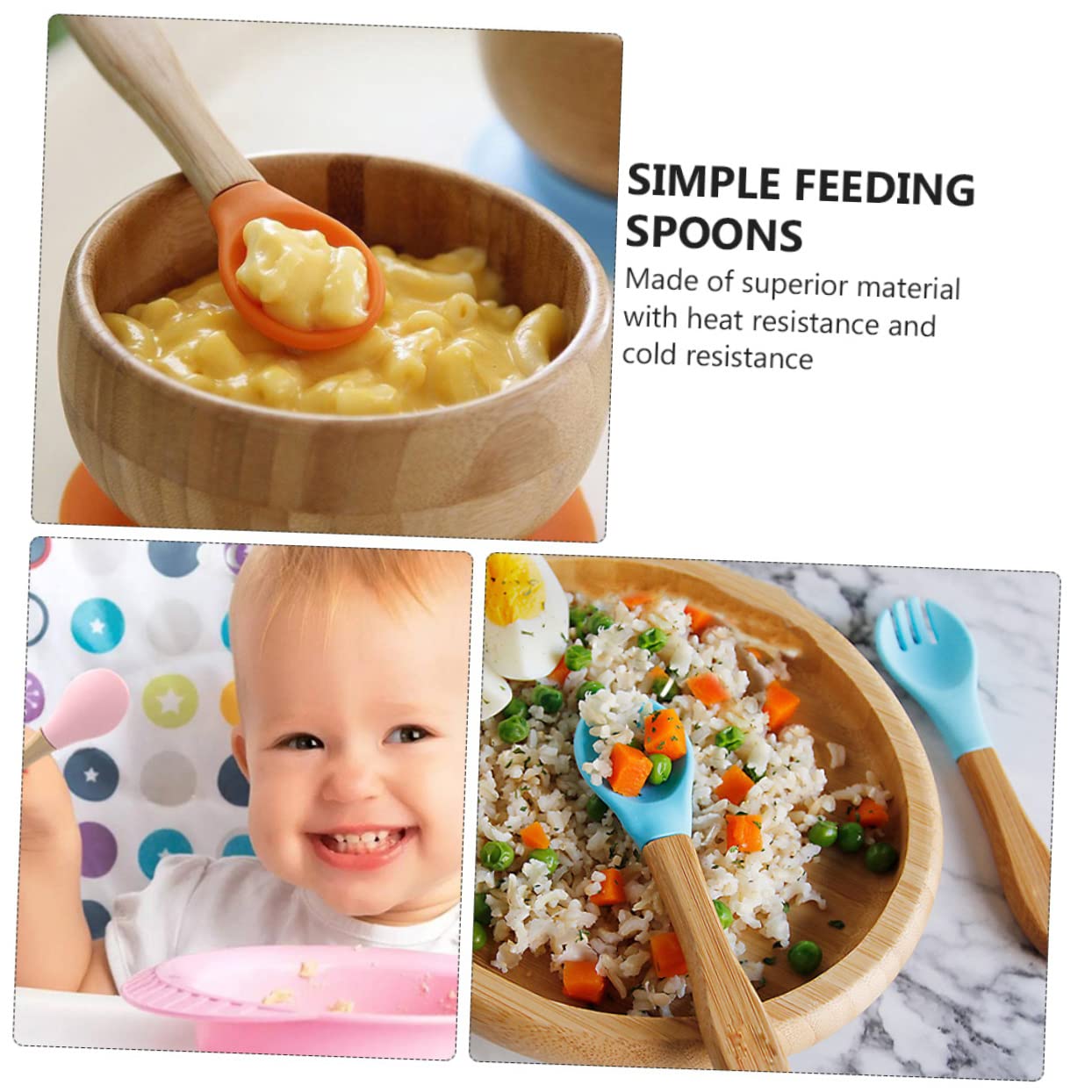 BESPORTBLE 6Pcs Baby Porridge Spoons with Long Handles