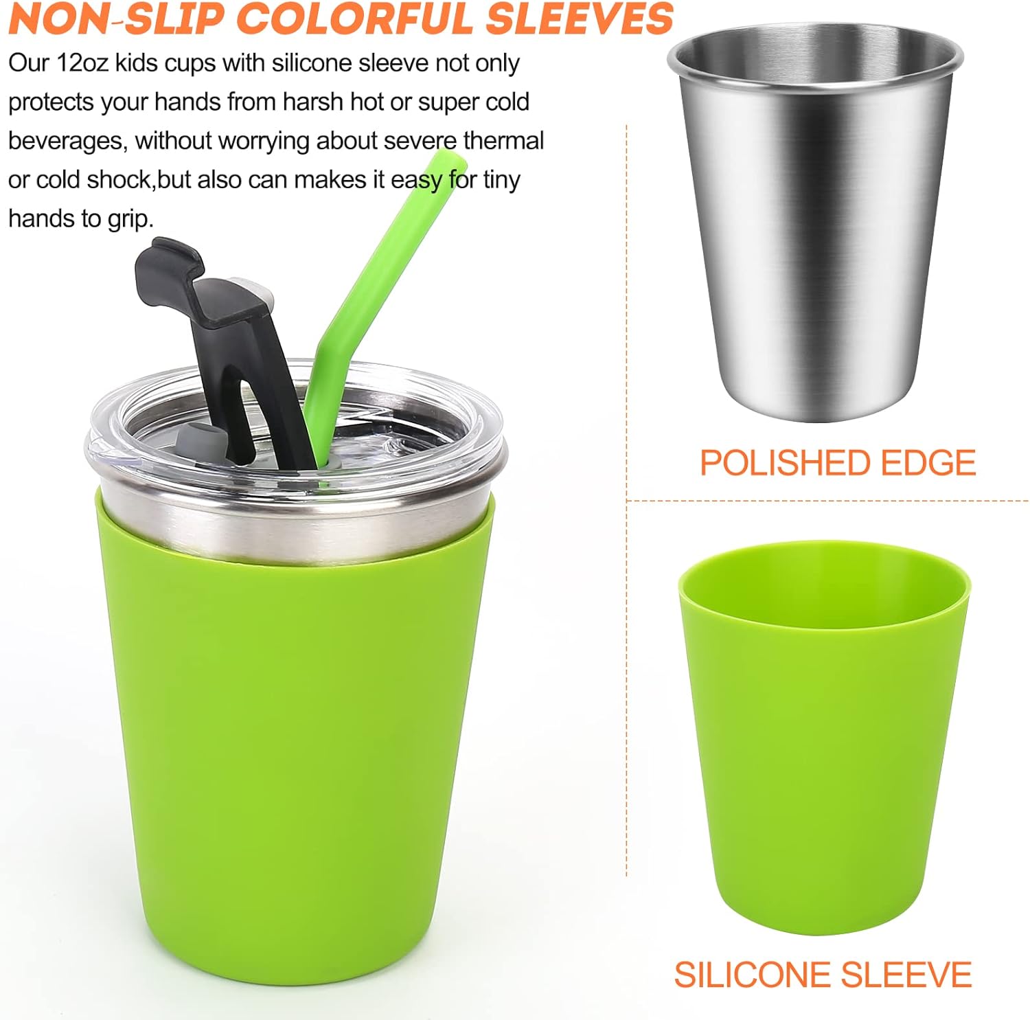 Vermida 12oz Kids Cups with Lids and Straws 5 Pack 1