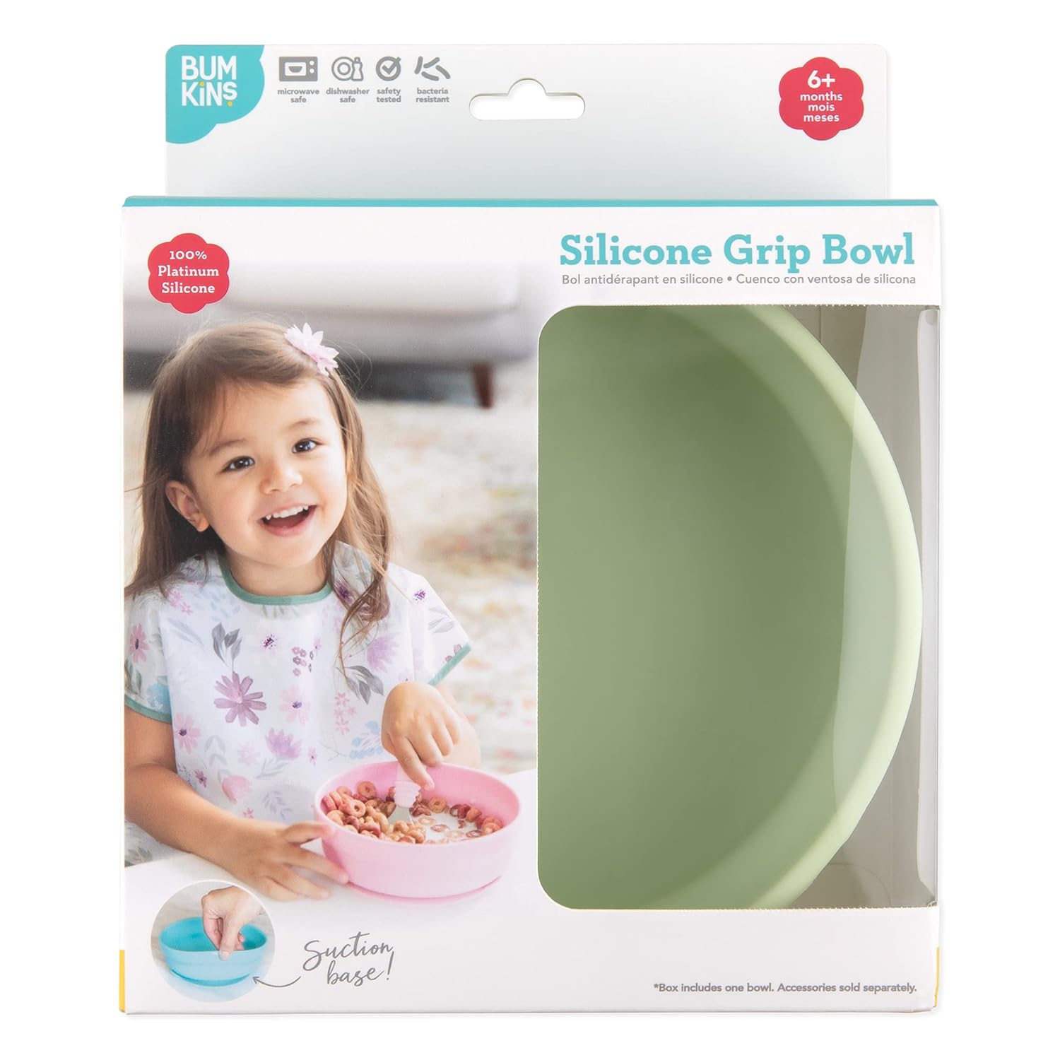 Bumkins Baby Bowl with Suction Base for Self-Feeding