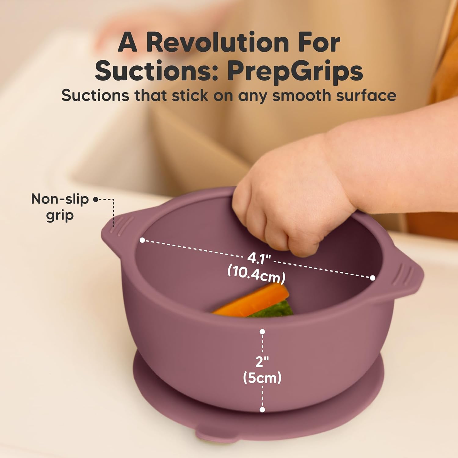 KeaBabies 2-Pack Suction Baby Bowls with Lids