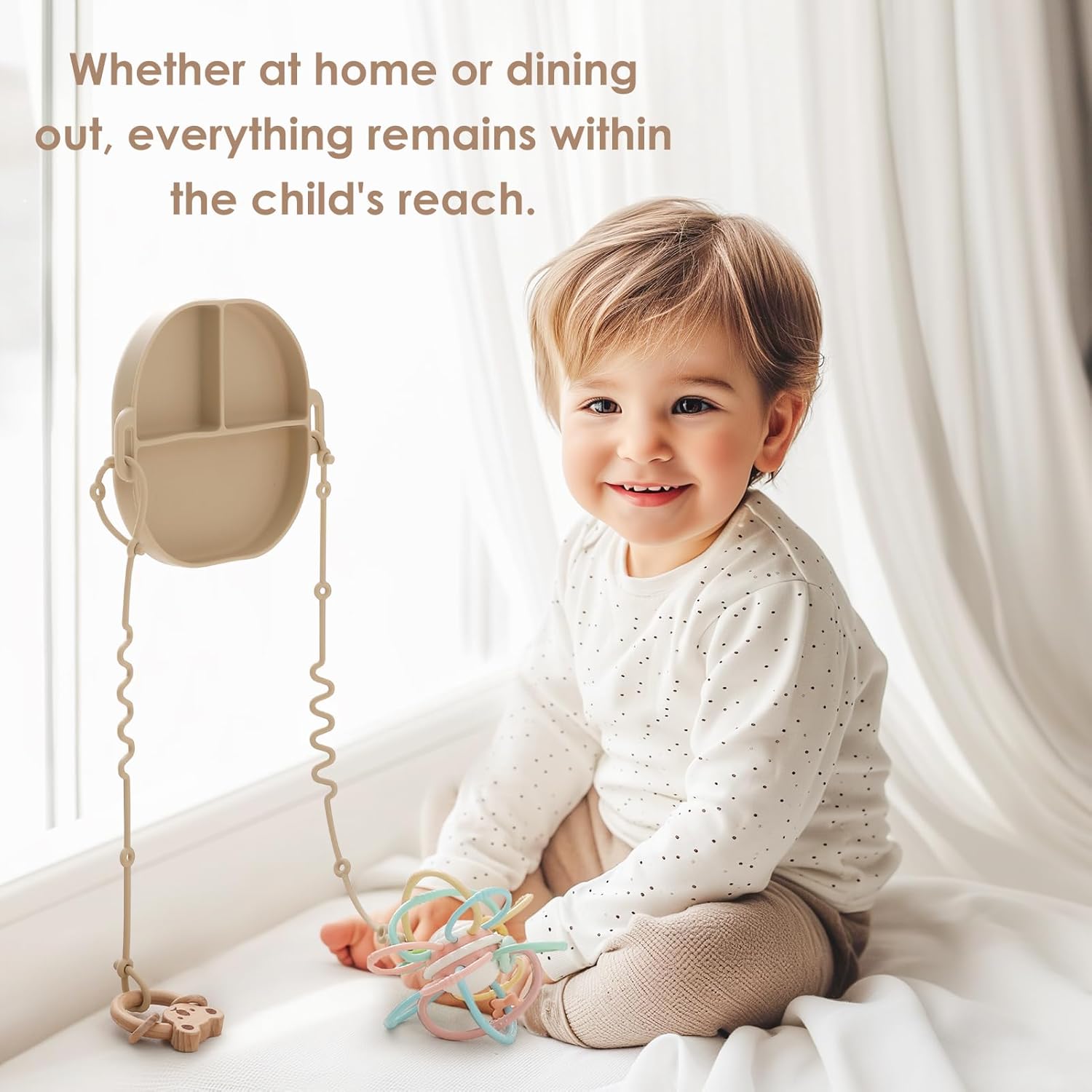 Andy Bear All-in-one Suction Baby Plates Set