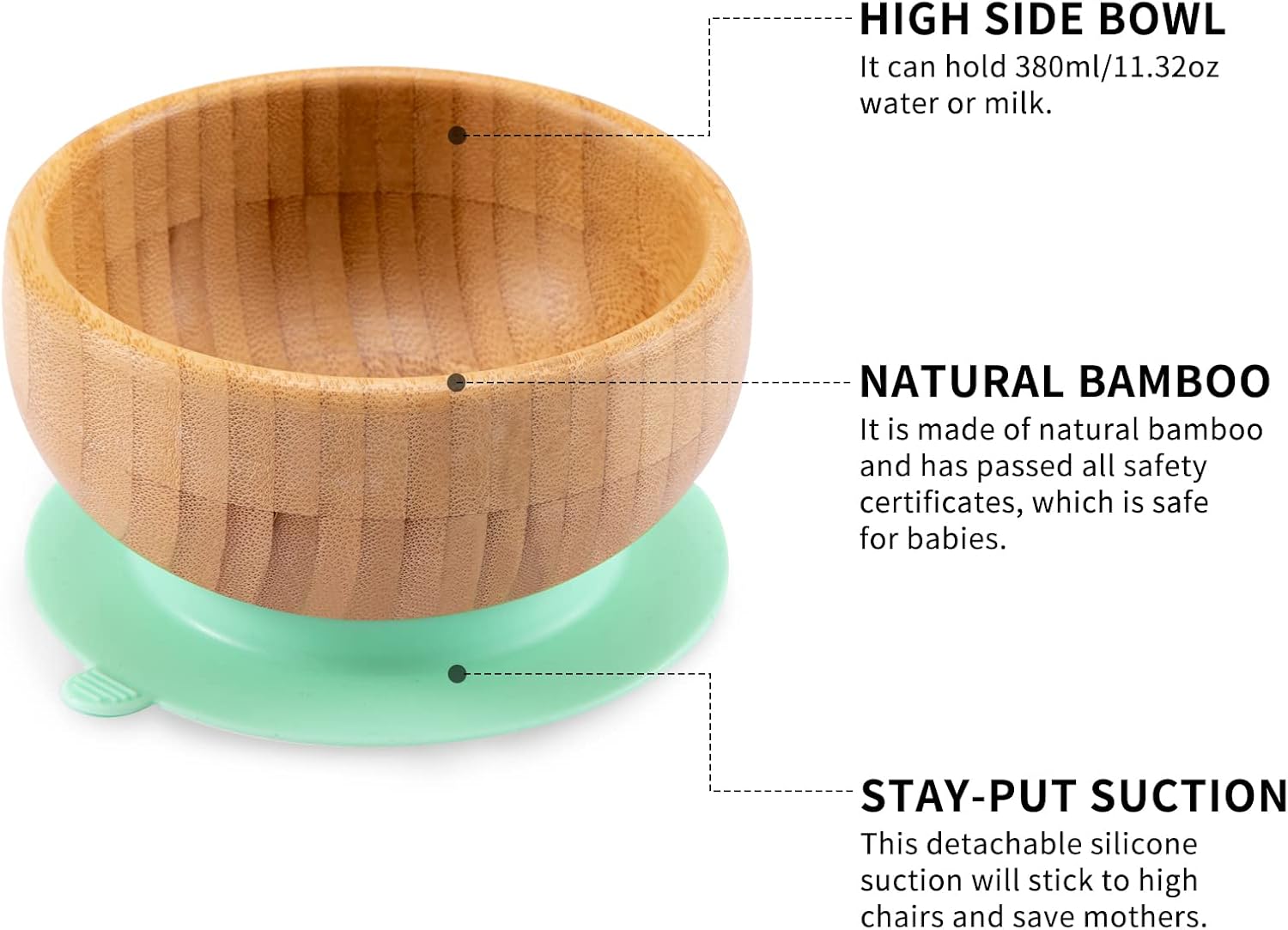 HI BABY MONMENT Baby Bamboo Feeding Set with Suction