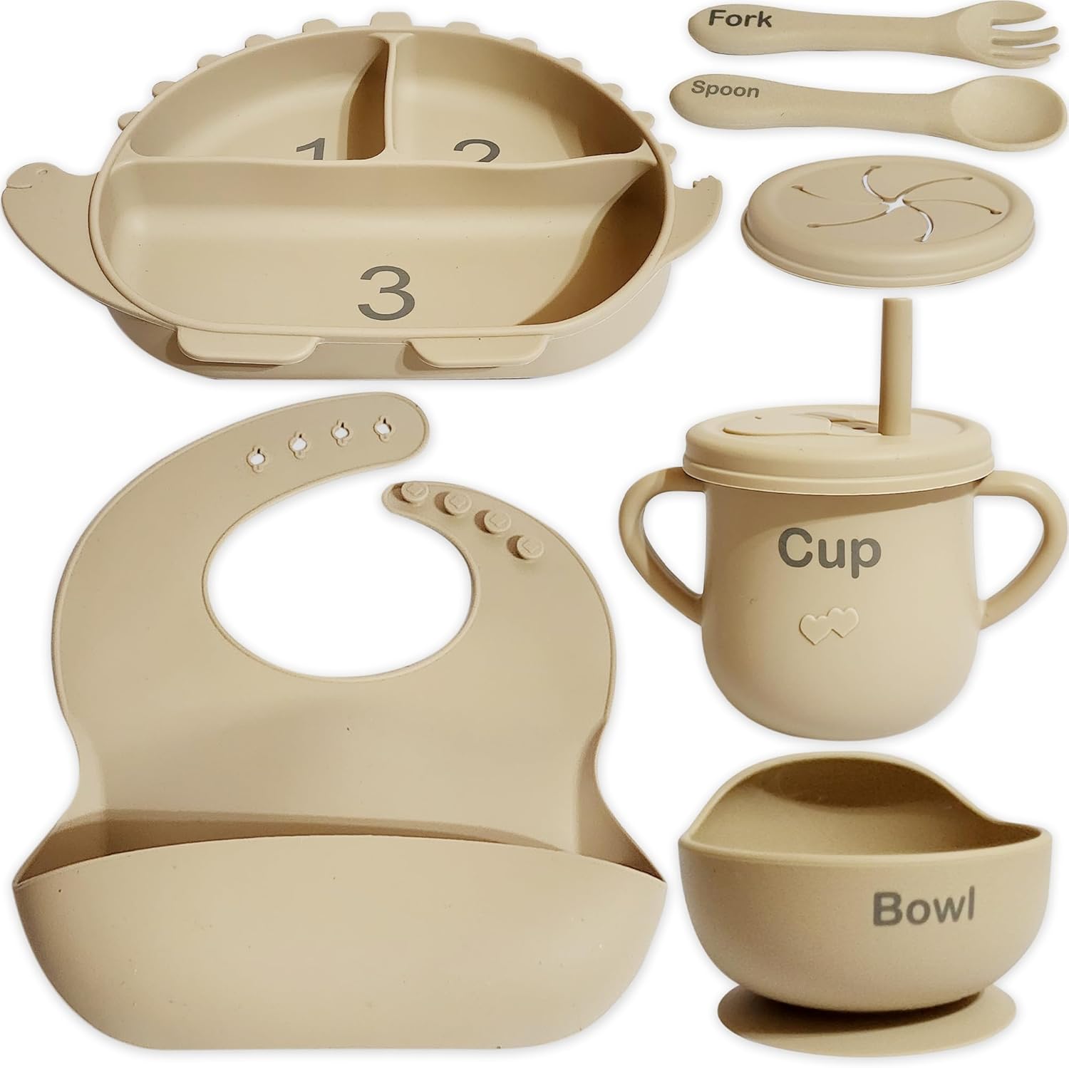 Dinosaur Themed Baby Silicone Feeding Set BPA Free