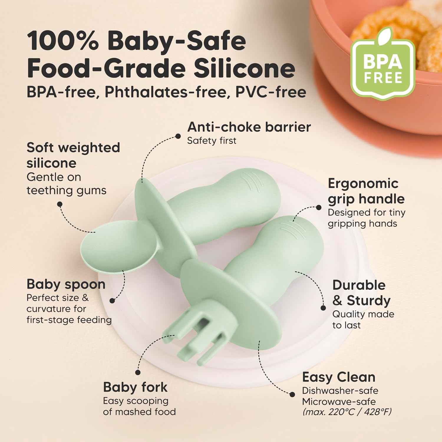 KeaBabies 2-Pack Suction Baby Bowls with Lids and Utensils 1
