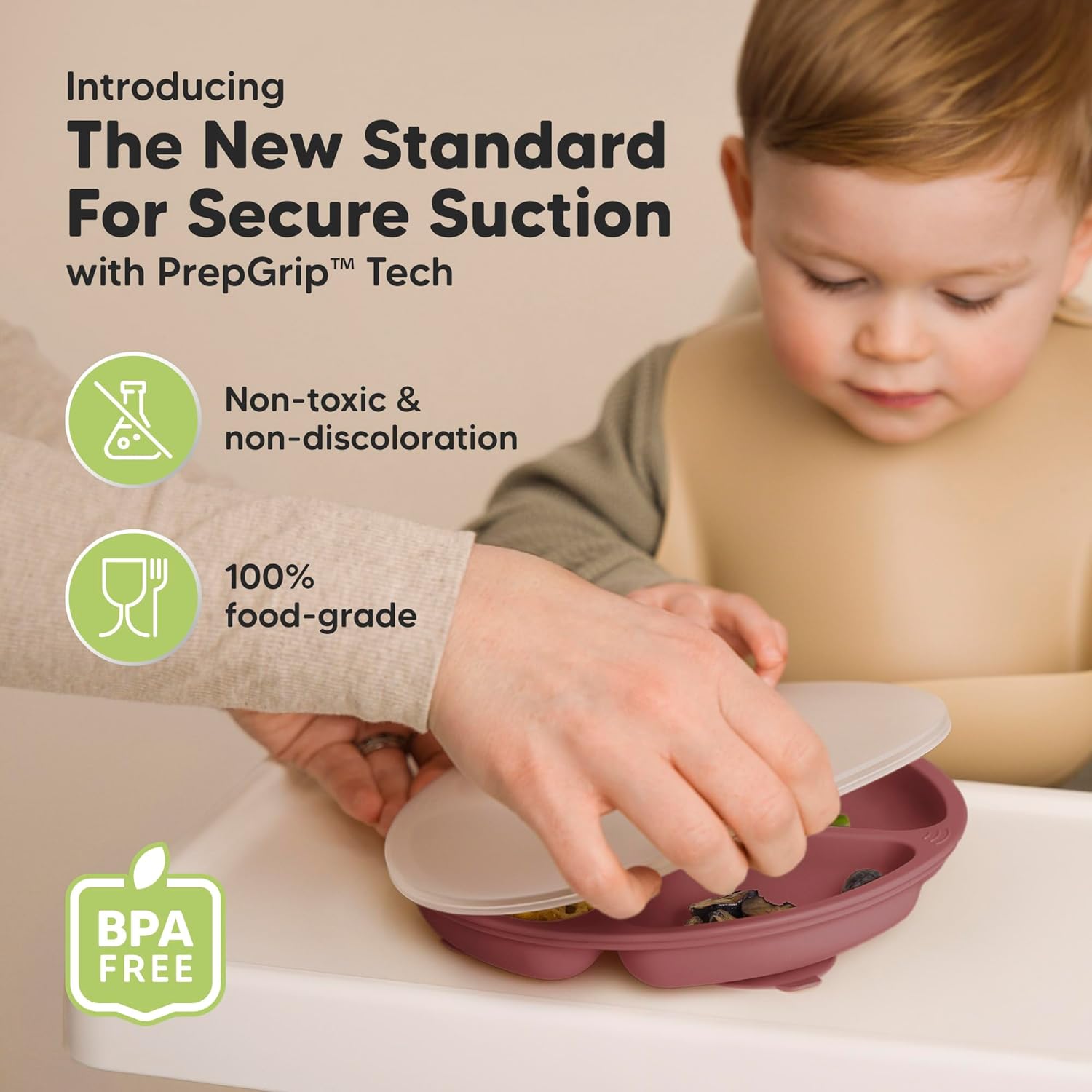 KeaBabies Suction Plates with Lids - 3-Pack