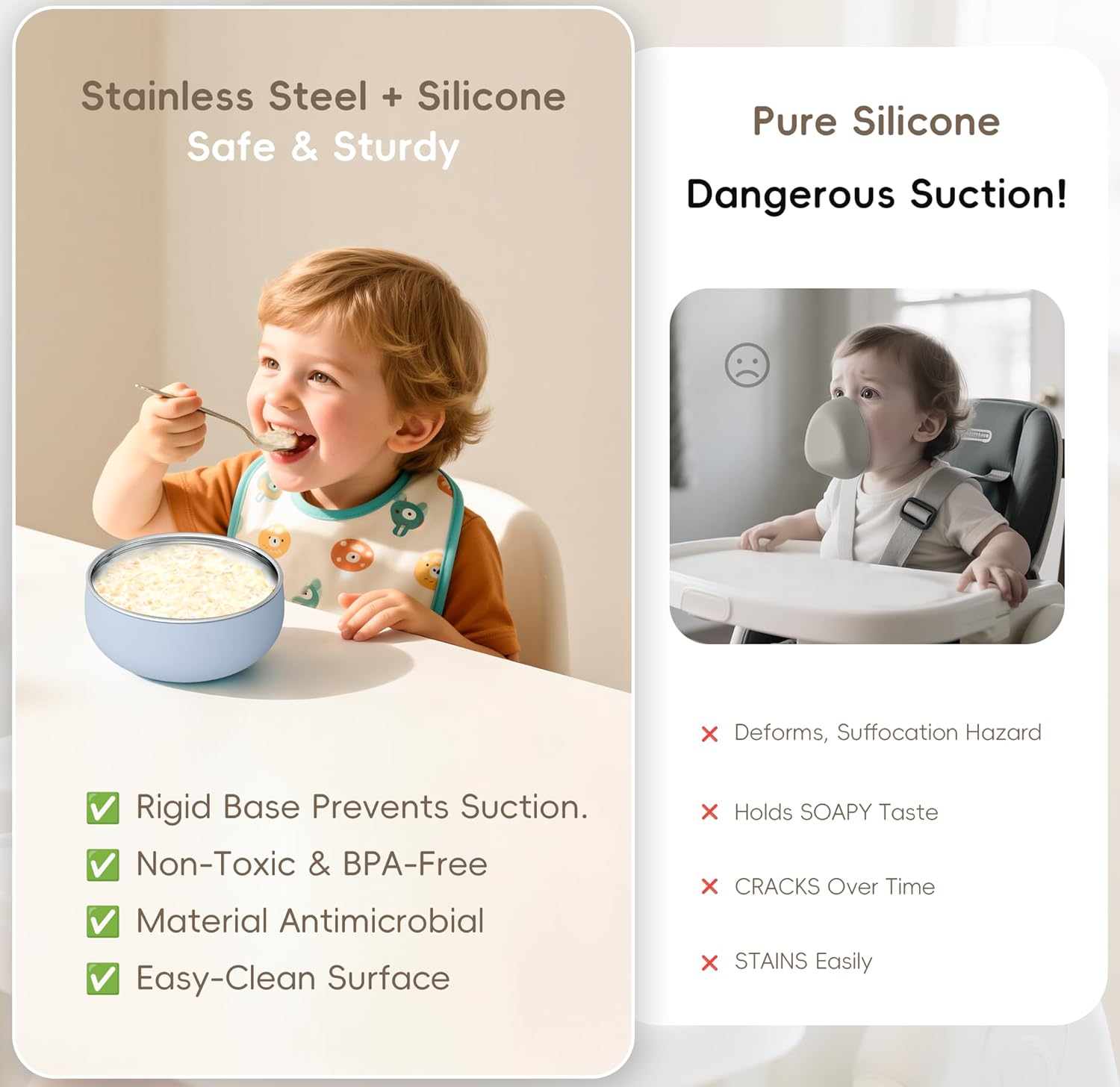 Bellas Friends 3 Pack Baby Bowls with Silicone Base