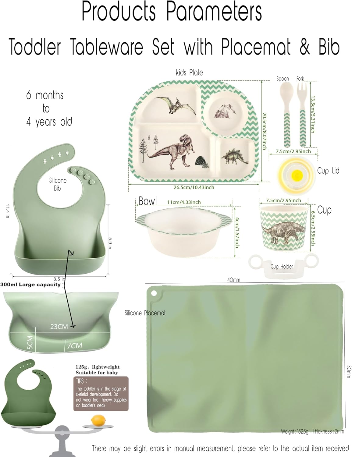 ZISaKS Toddler Plates and Bowls Set - Eco-Friendly Bamboo Kids Dinnerware