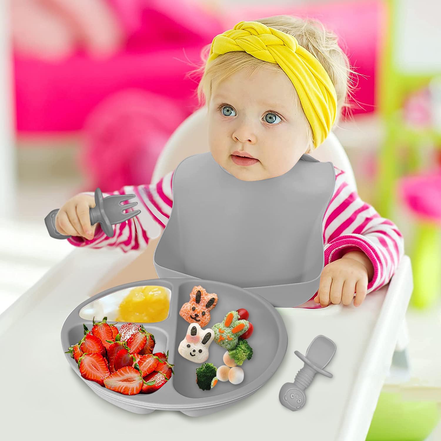 Mrkyy Silicone Baby Feeding Set for Led Weaning