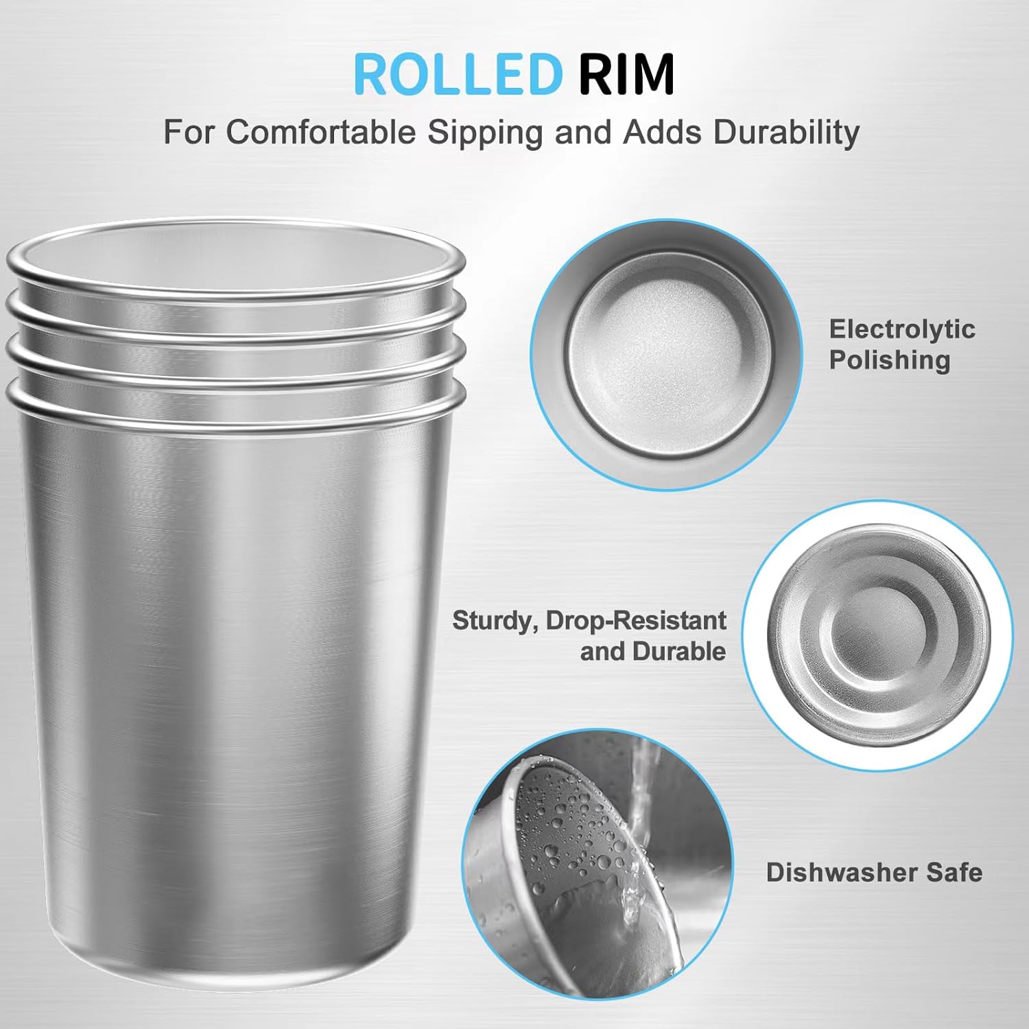 MUMIGUAN 8oz Stainless Steel Kids Cups 4 Pack 1
