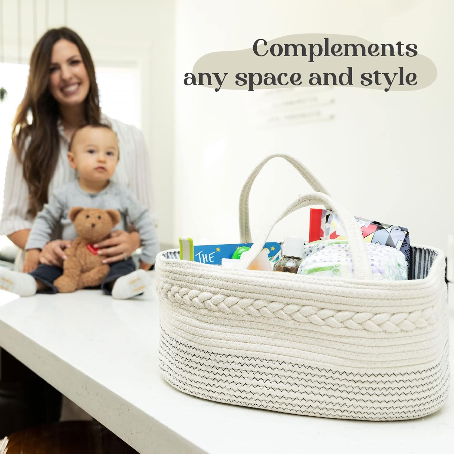 Luxury Little Diaper Caddy Organizer - White