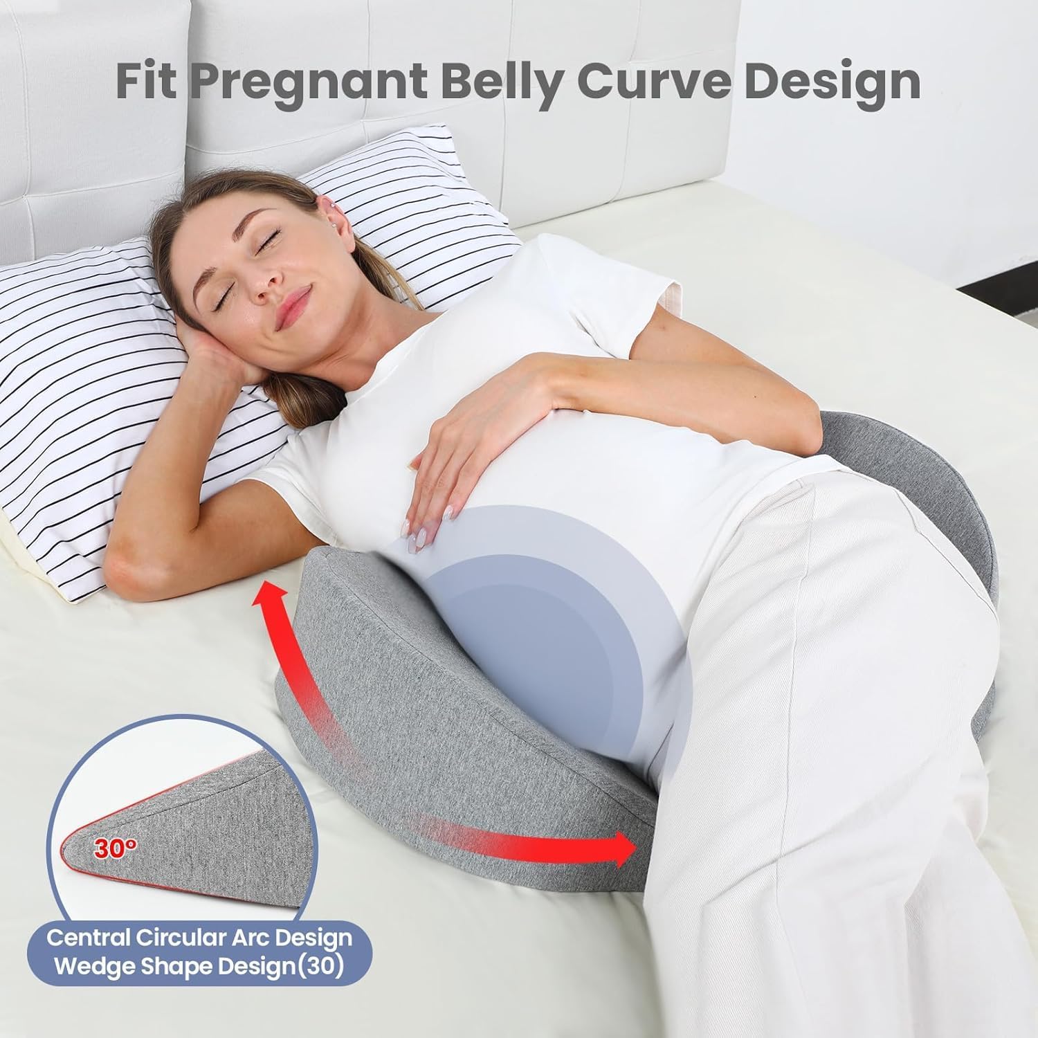 WEIKA Pregnancy Pillow with Memory Foam and Adjustable Support