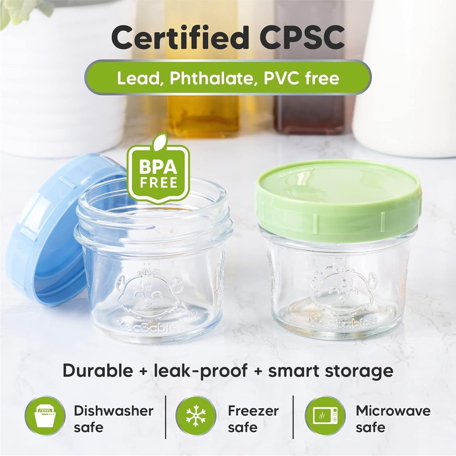 KeaBabies 2-Pack Suction Bowls with Lids and 12-Pack Food Containers