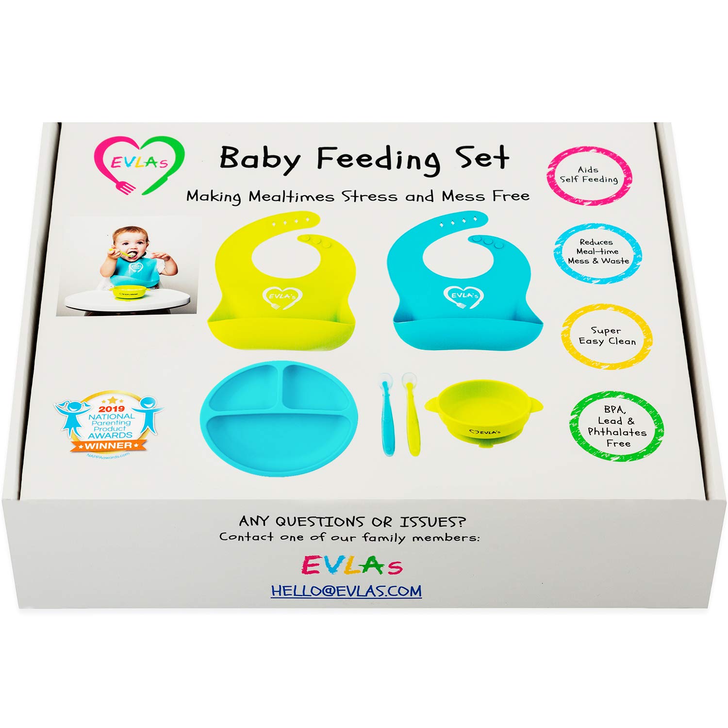 EVLAS Baby Feeding Set for Mess-Free Meals