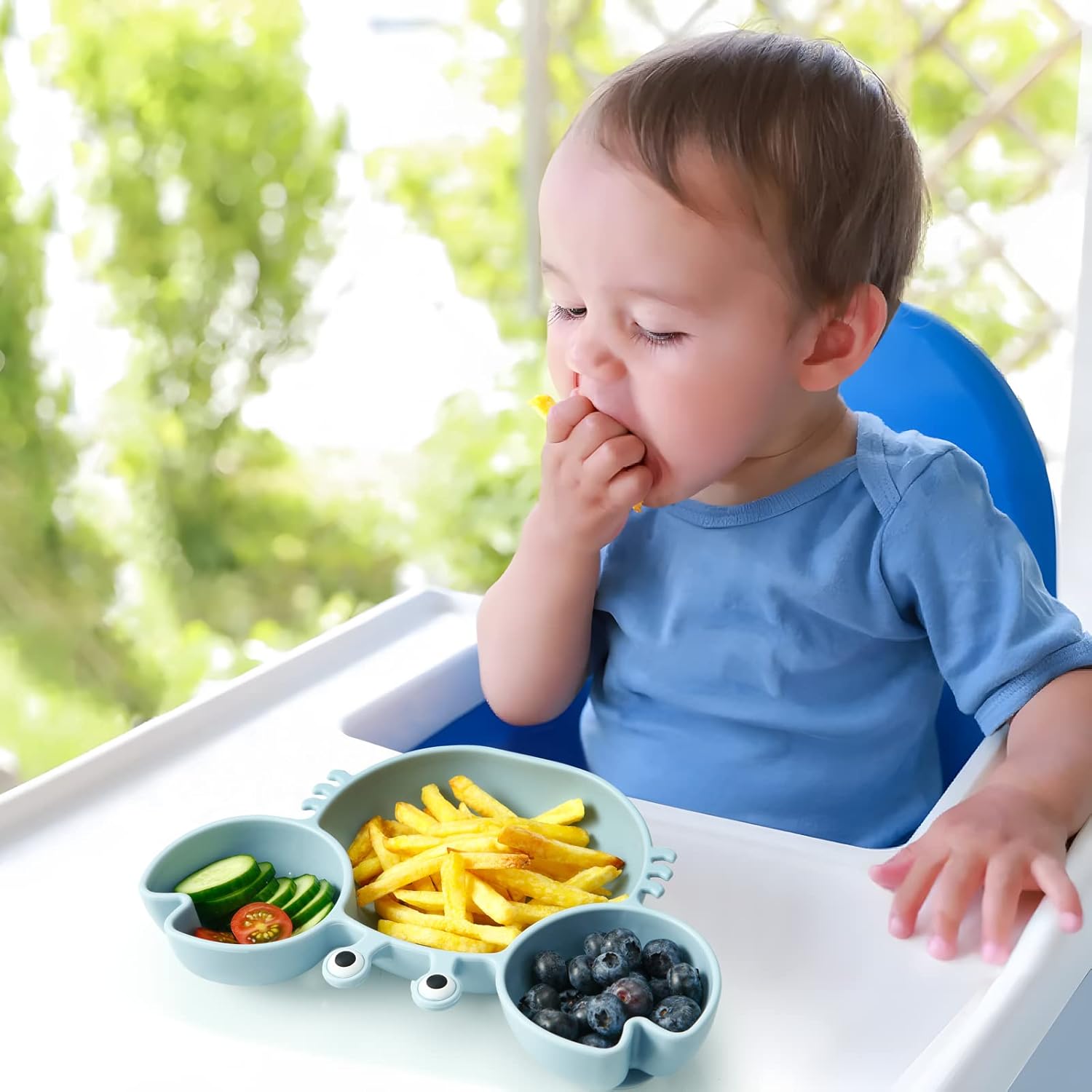 PandaEar 2 Pack Silicone Suction Plates Spoons for Baby