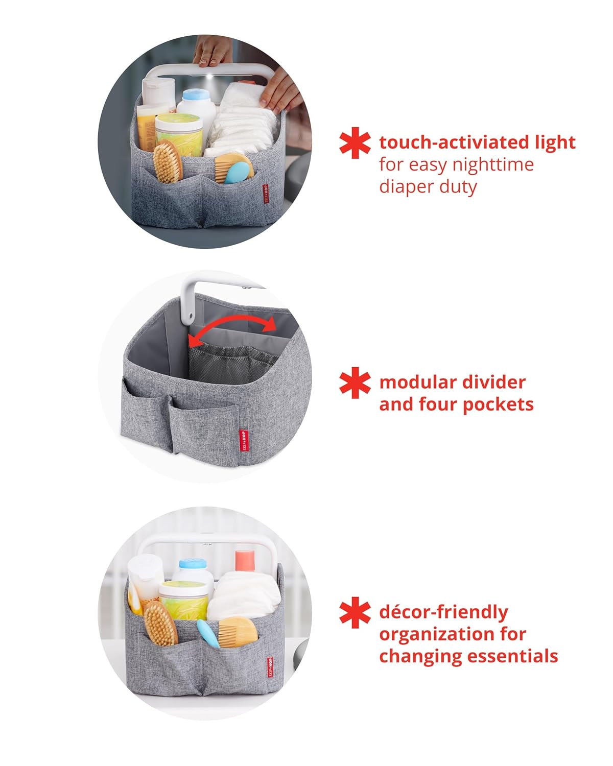 Skip Hop Diaper Caddy with Touch Sensor Night Light 1