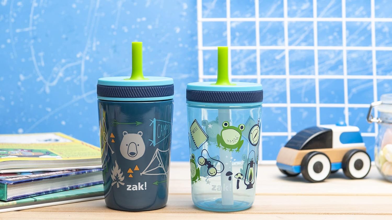 Zak Designs Kelso Tumbler Set 3pcs Leak-Proof with Straw
