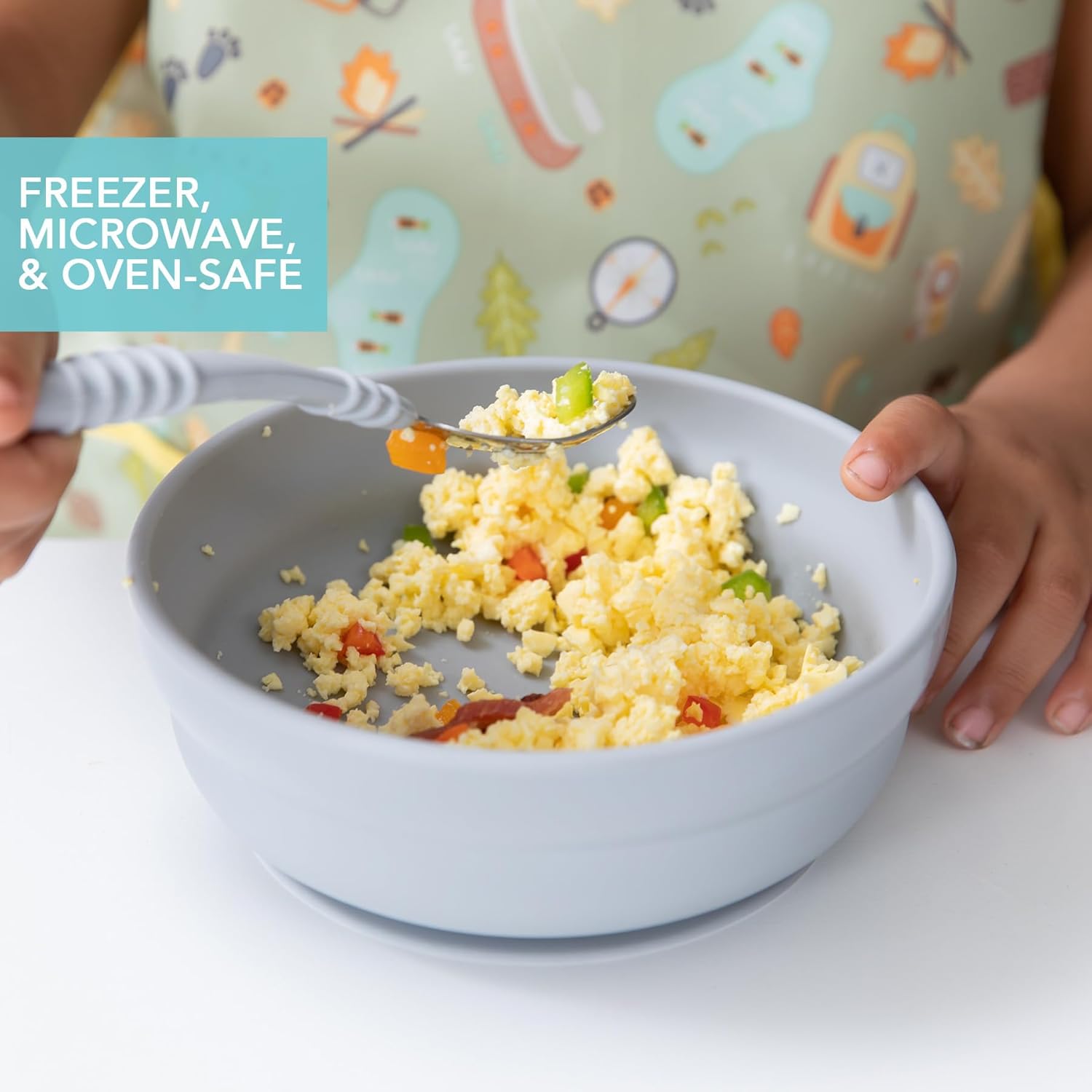 Bumkins Baby Bowl with Suction Gray